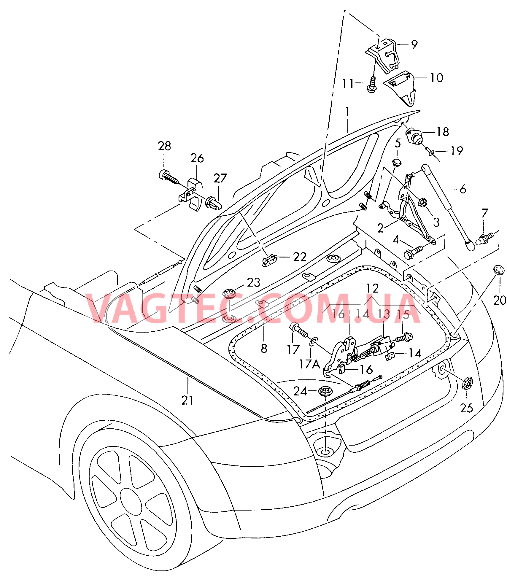 Крышка багажного отсека  для AUDI TT 2000
