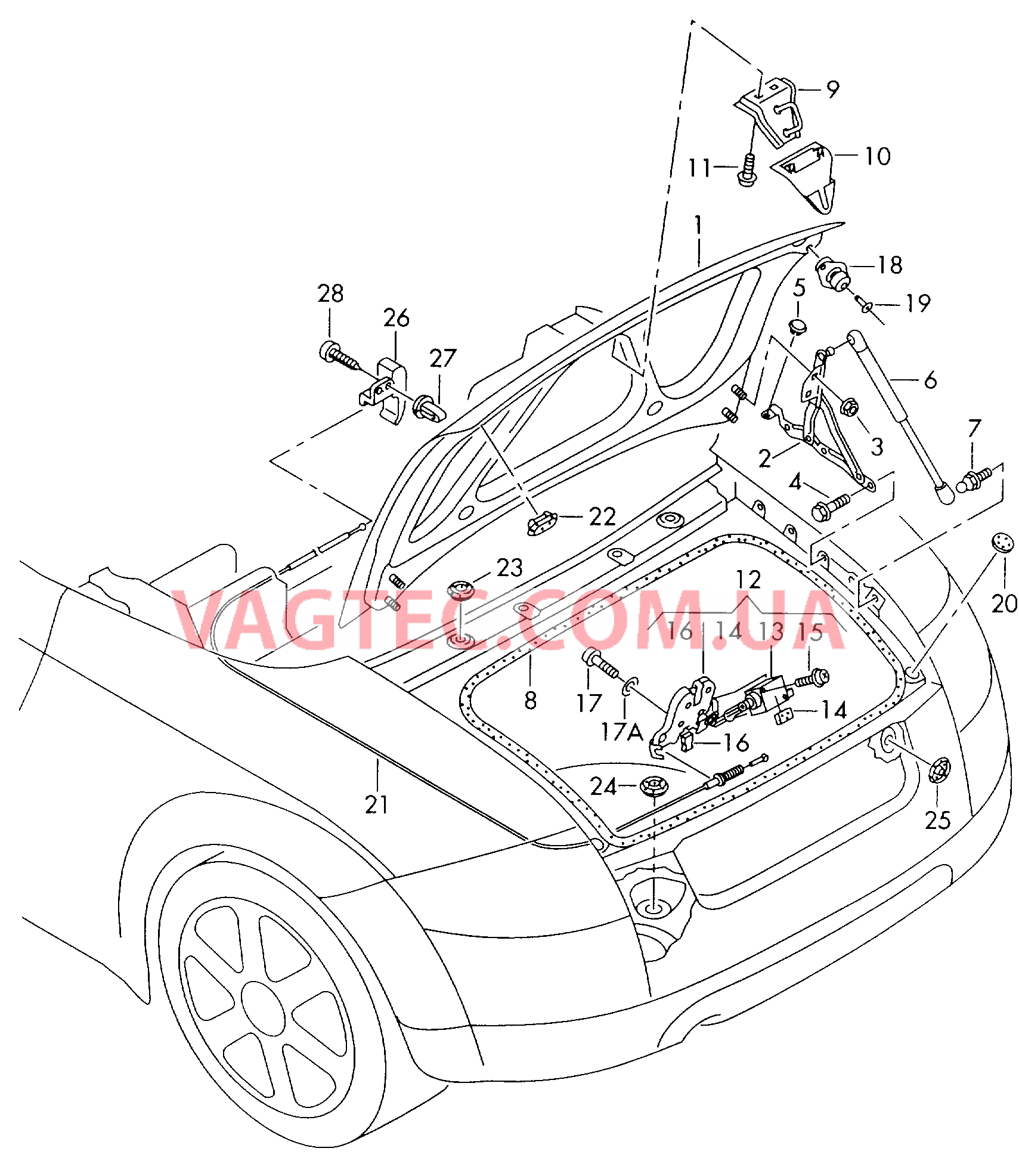 Крышка багажного отсека  для AUDI TT 2006