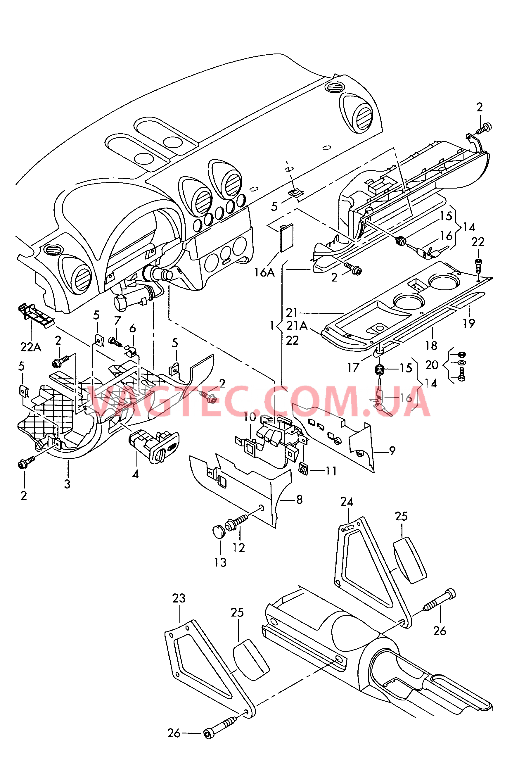Вещевой ящик Вещевое отделение Ручка  для AUDI TT 2000