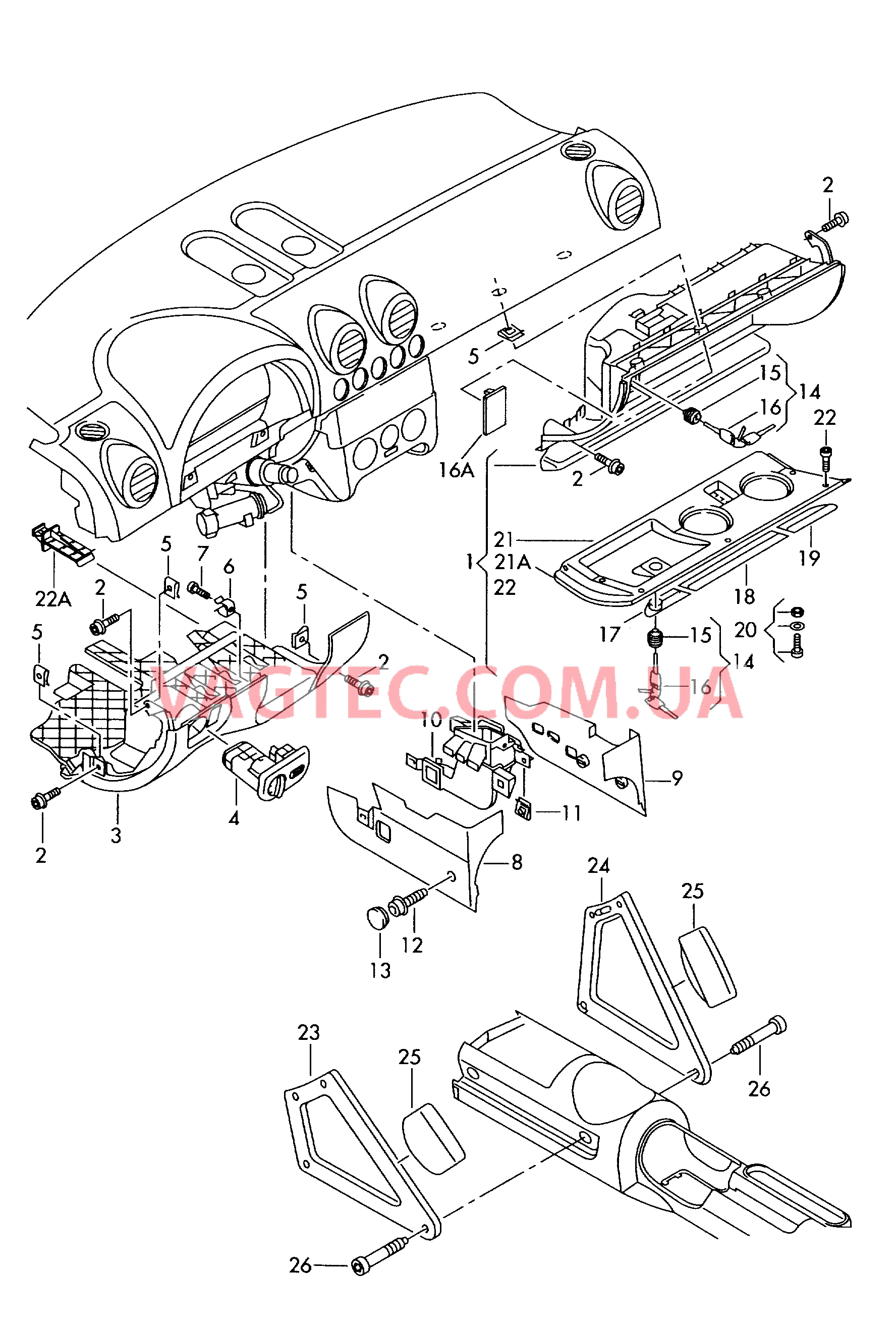 Вещевой ящик Вещевое отделение Ручка  для AUDI TT 2001