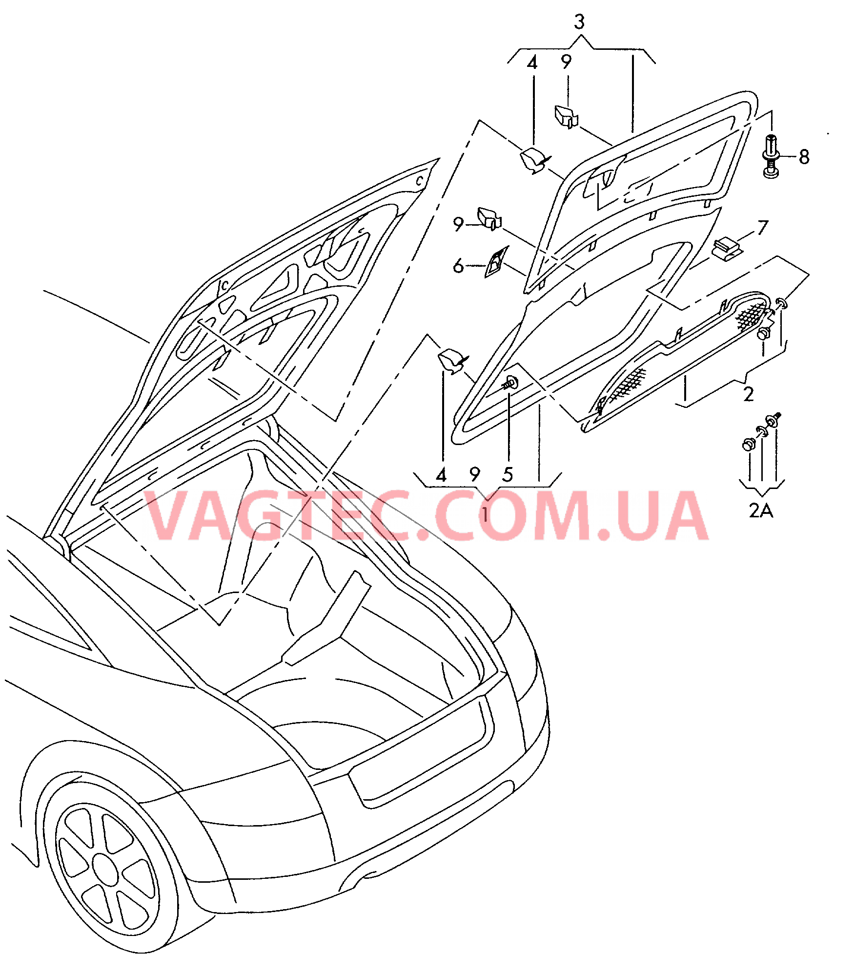 Облицовка крышки багаж. отсека Крышка обшивки багажника  для AUDI TT 2006