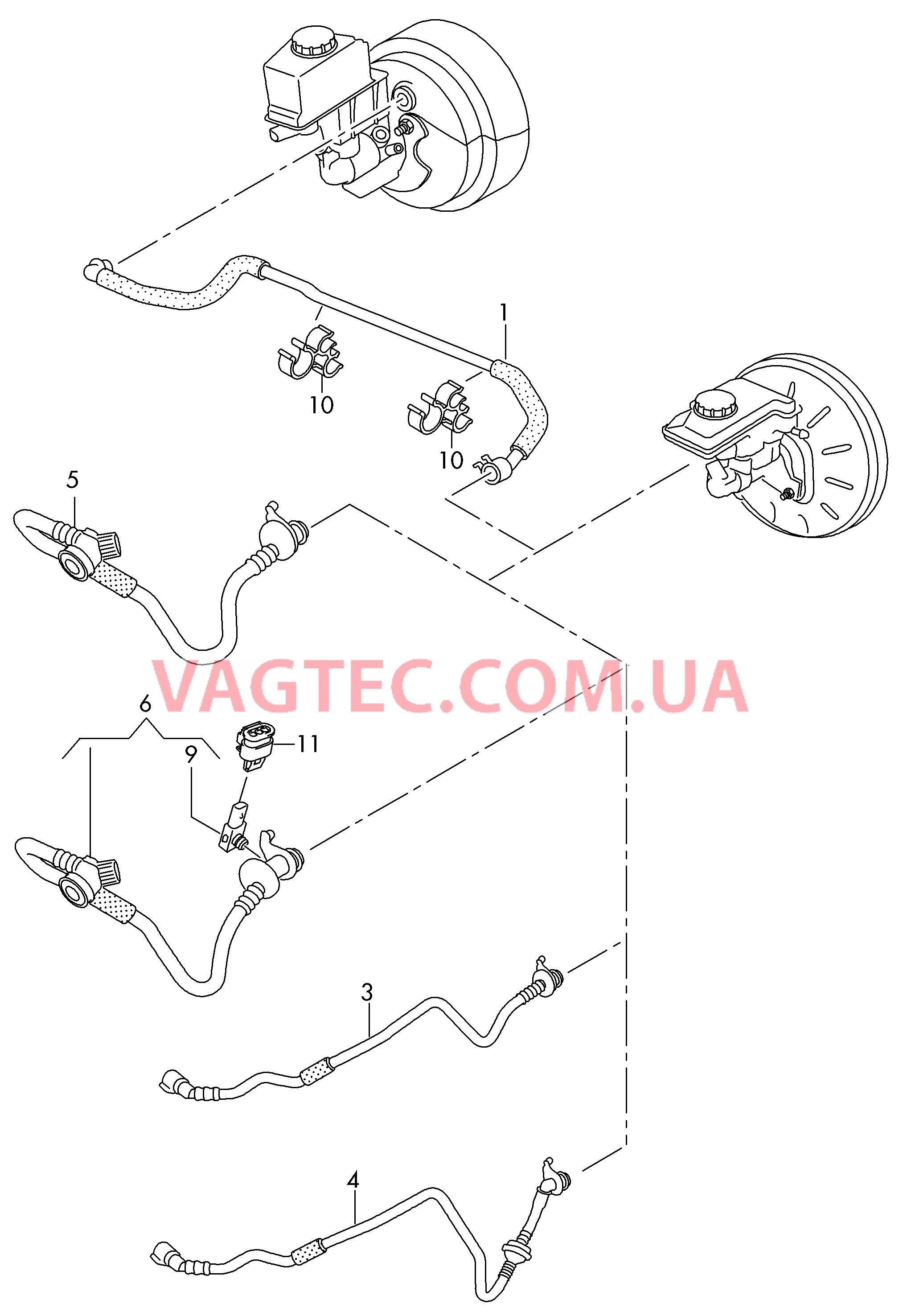 Вакуумные шланги для усилителя тормозного привода  для AUDI TT 2018
