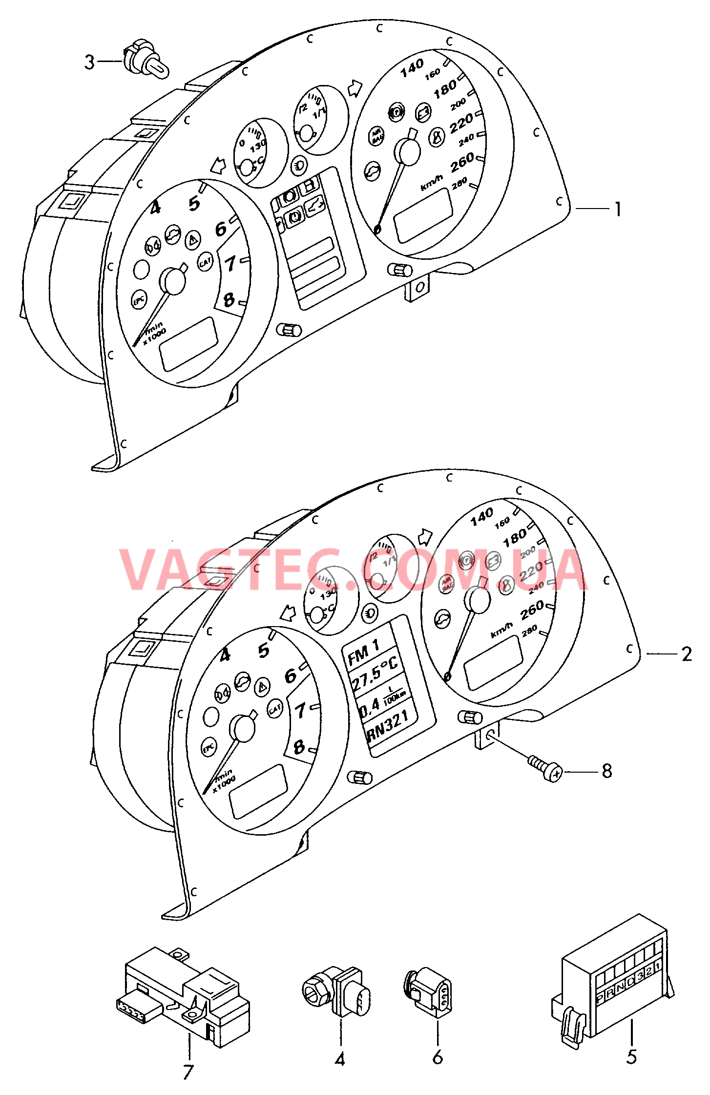 Комбинация приборов Приёмник радиочасов   F 8N-2-030 001>>* для AUDI TT 2000