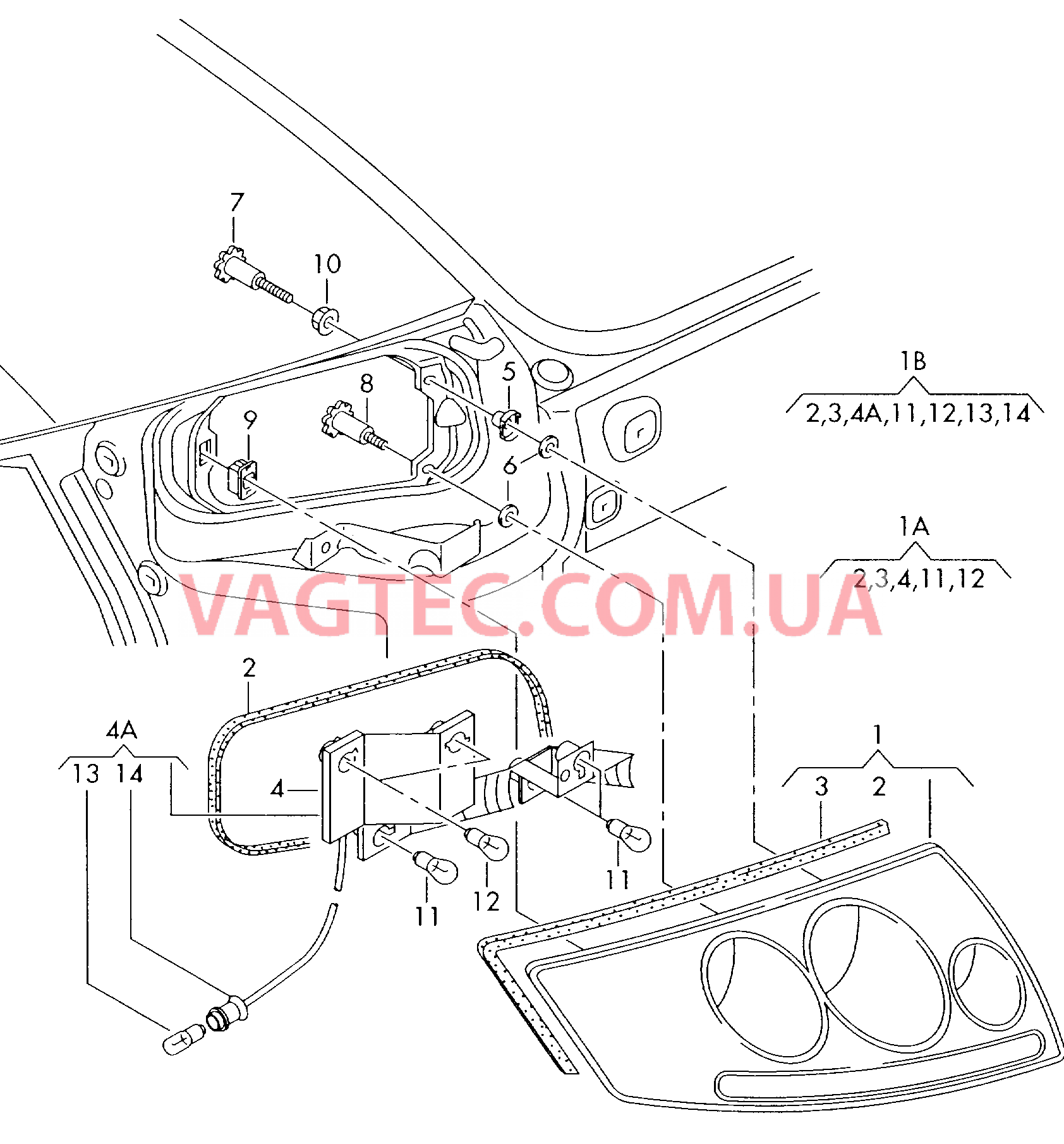 Фонарь стоп-сигн., стояночного света и указателей поворотов  для AUDI TT 2000