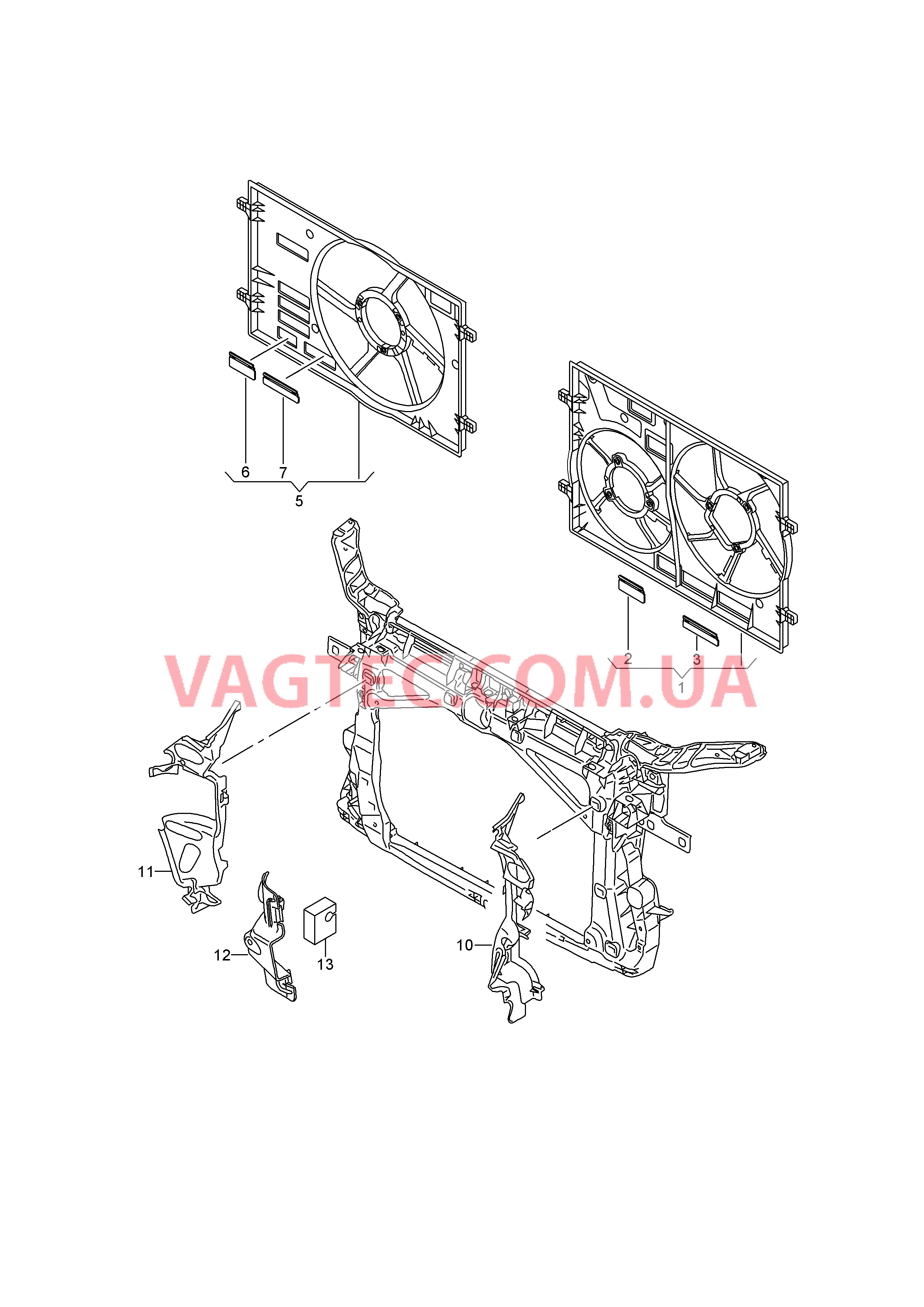 Рамка вентилятора Рамка для двух вентиляторов Воздуховод  для AUDI TT 2019