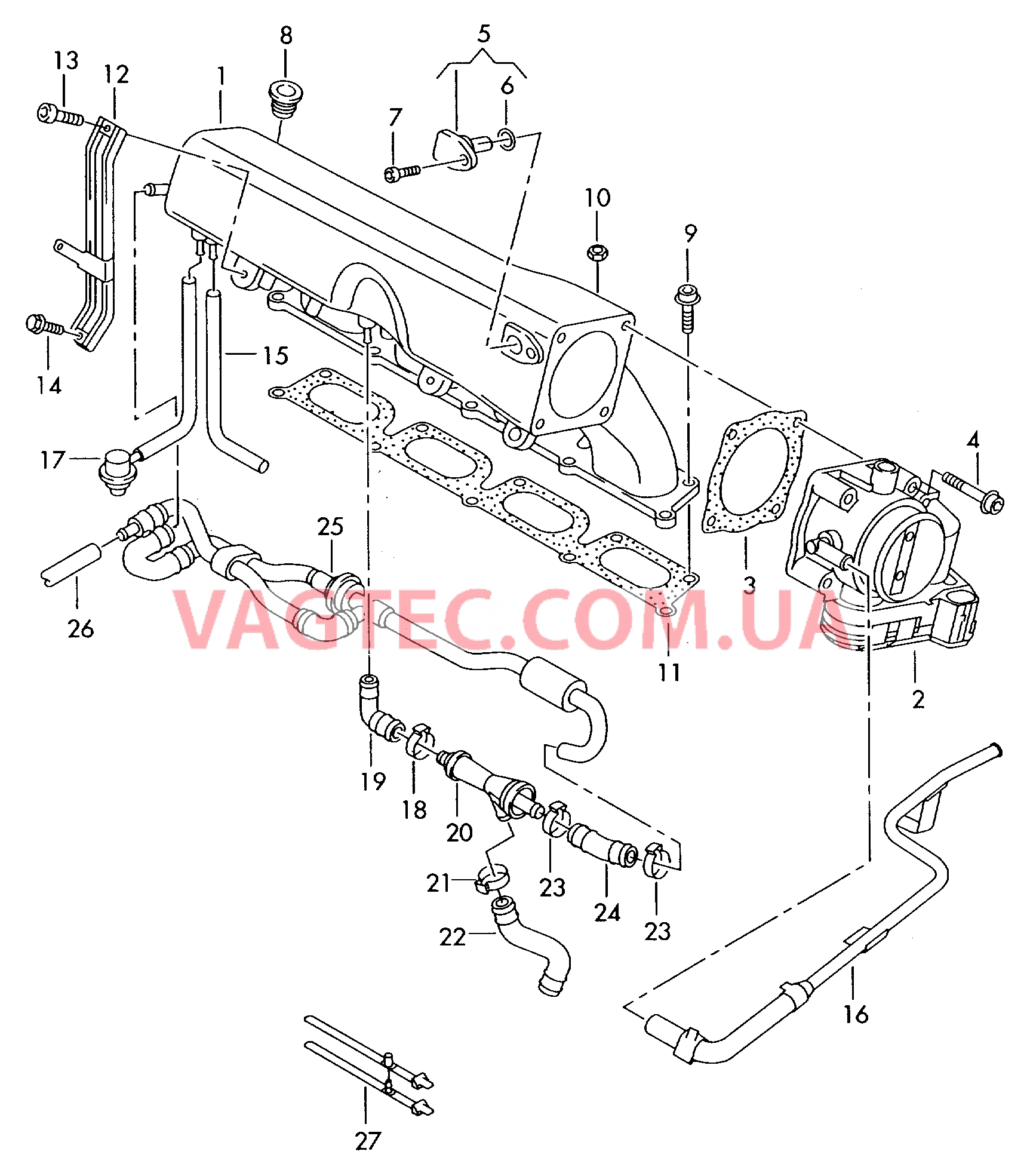 Cистема впуска воздуха Блок дроссельной заслонки Эжекционный насос  для AUDI TT 2003