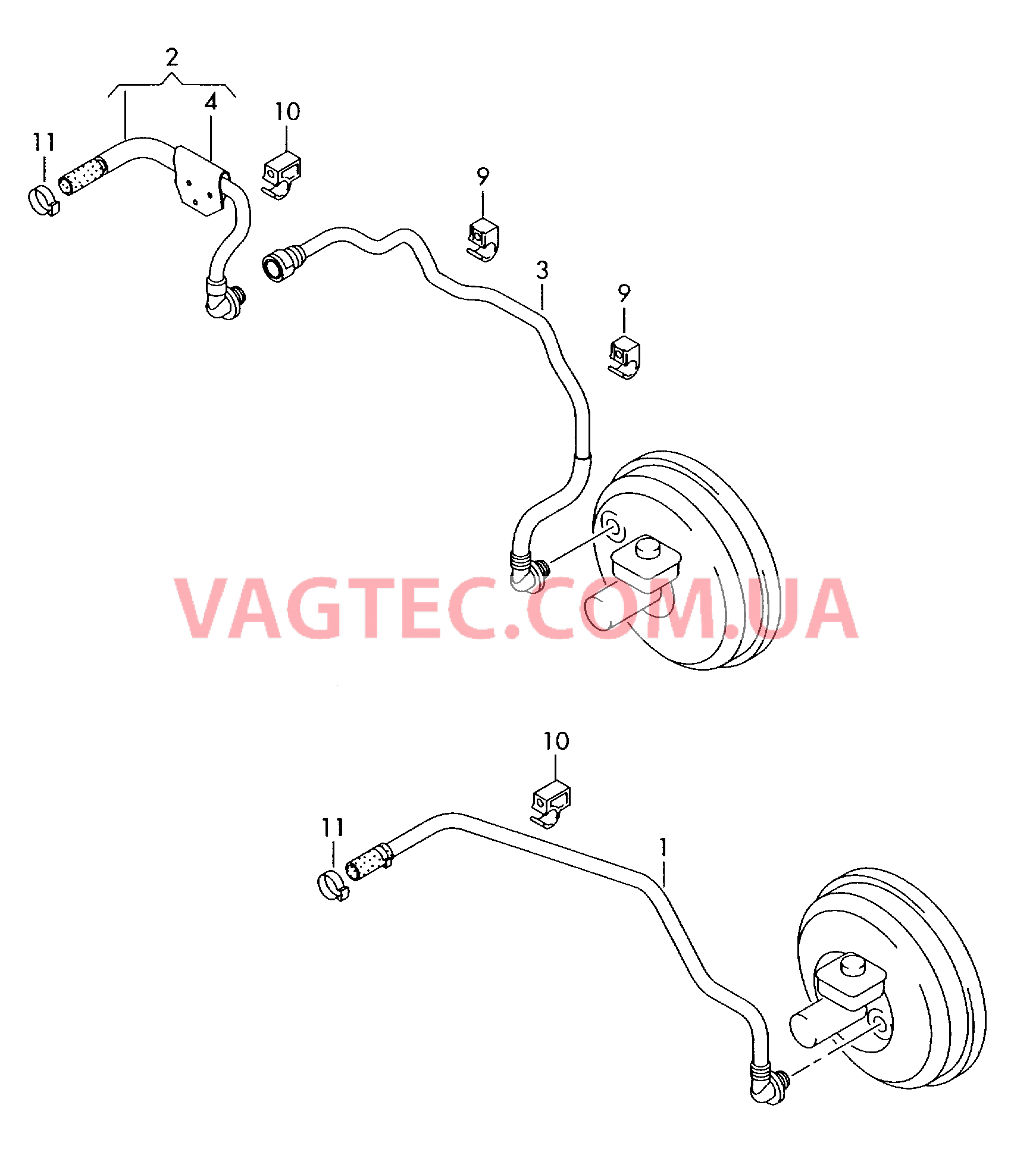 Вакуумные шланги для усилителя тормозного привода  для AUDI TT 2004