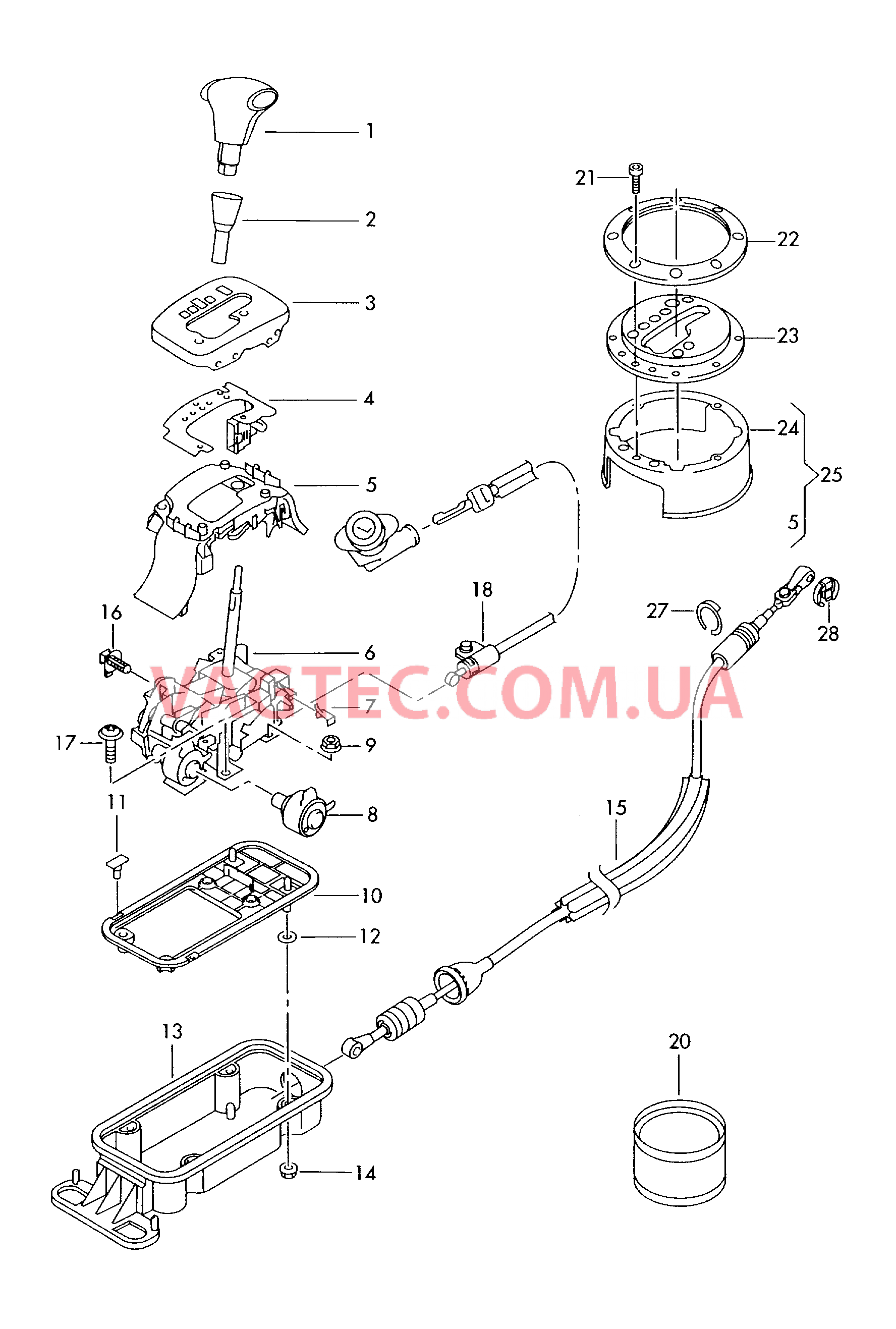 Механизм переключения 6-ступ. КП DSG для полного привода  для AUDI TT 2006