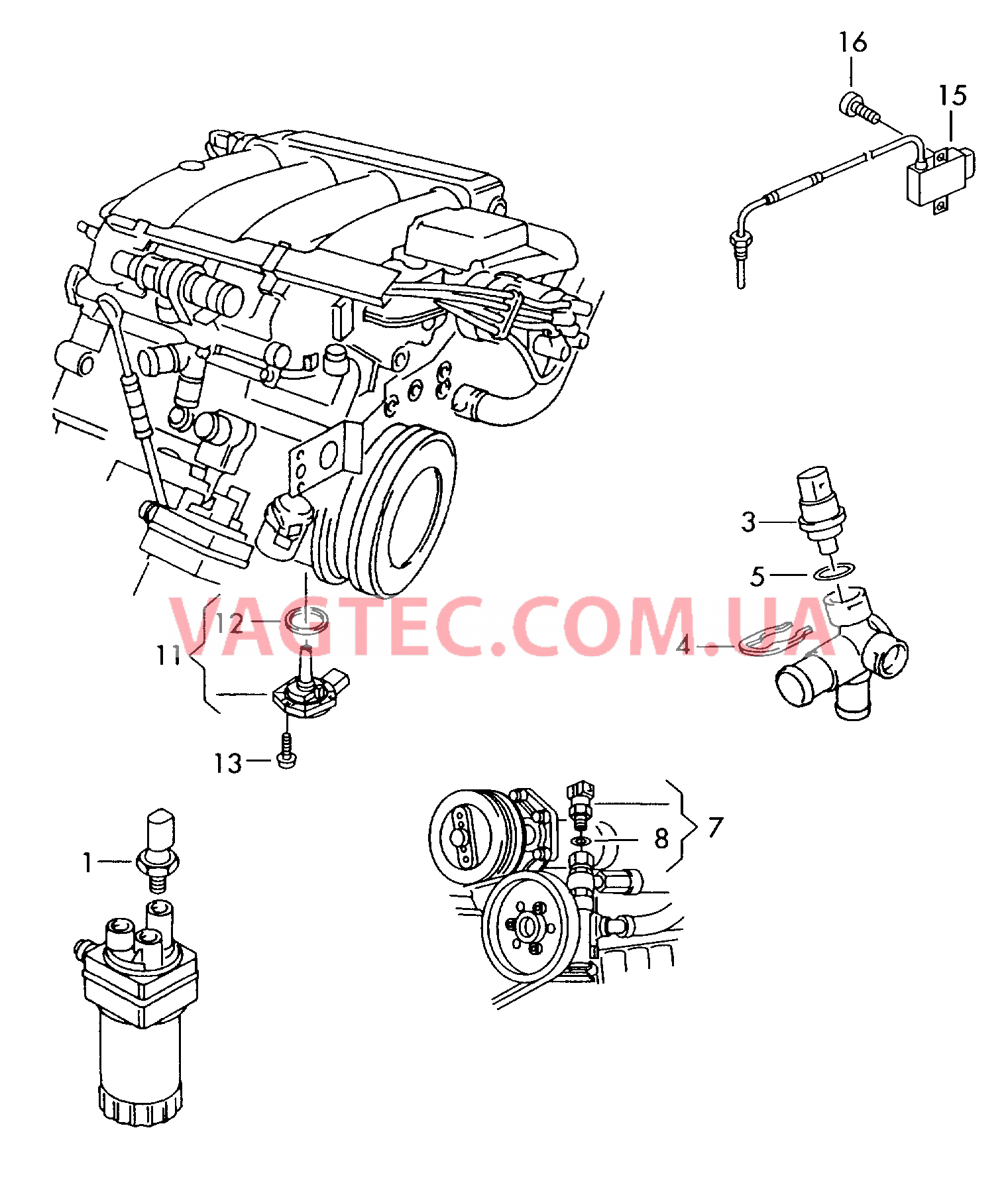 Выключатель и датчик на двигателе и коробке передач  для AUDI TT 2004