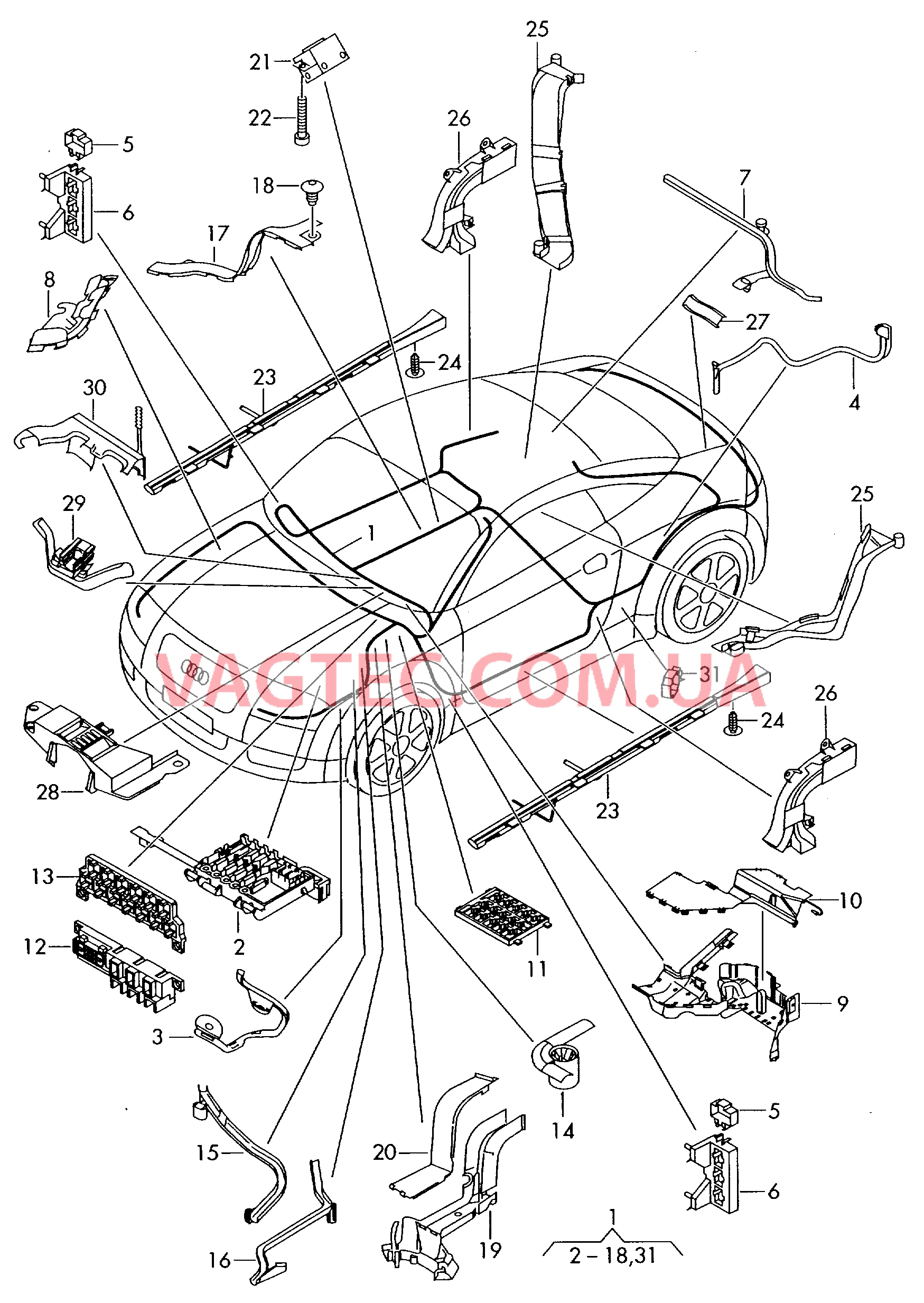 Жгут проводов для салона  для AUDI TT 2006