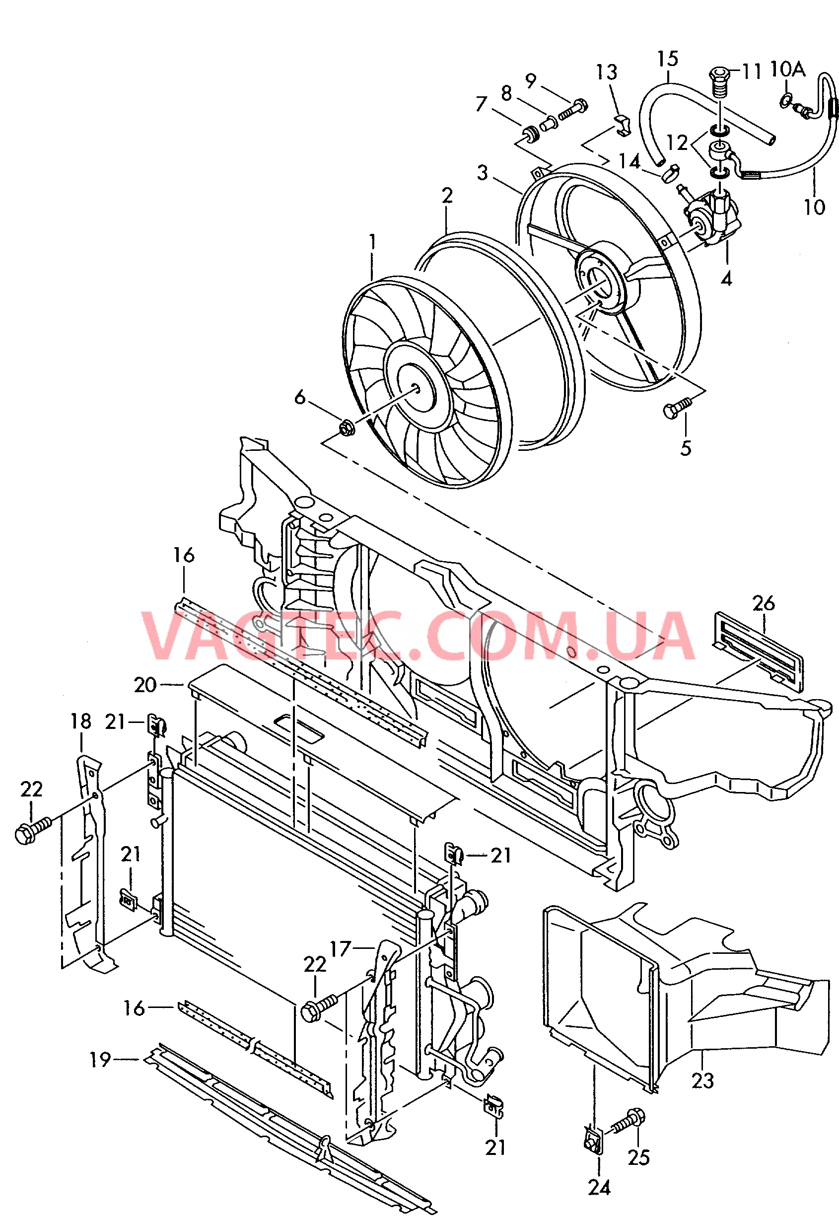 Воздуховод Вентилятор Гидравлический мотор  для AUDI A8Q 2002