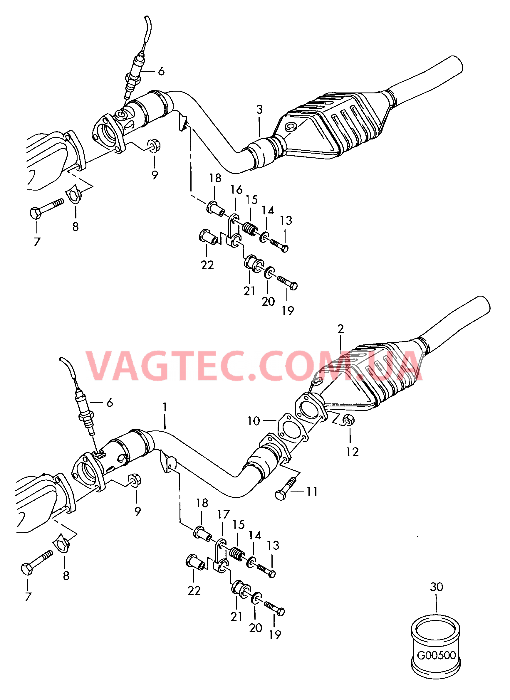 Выпускная труба Труба выпуска ОГ с нейтрализат  для AUDI A8Q 2002