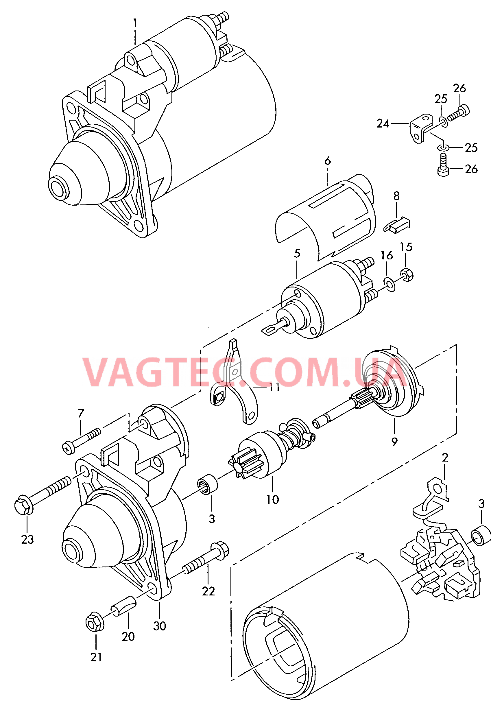 Cтартер и детали не в сборе Крепёжные детали  для AUDI A8Q 2001