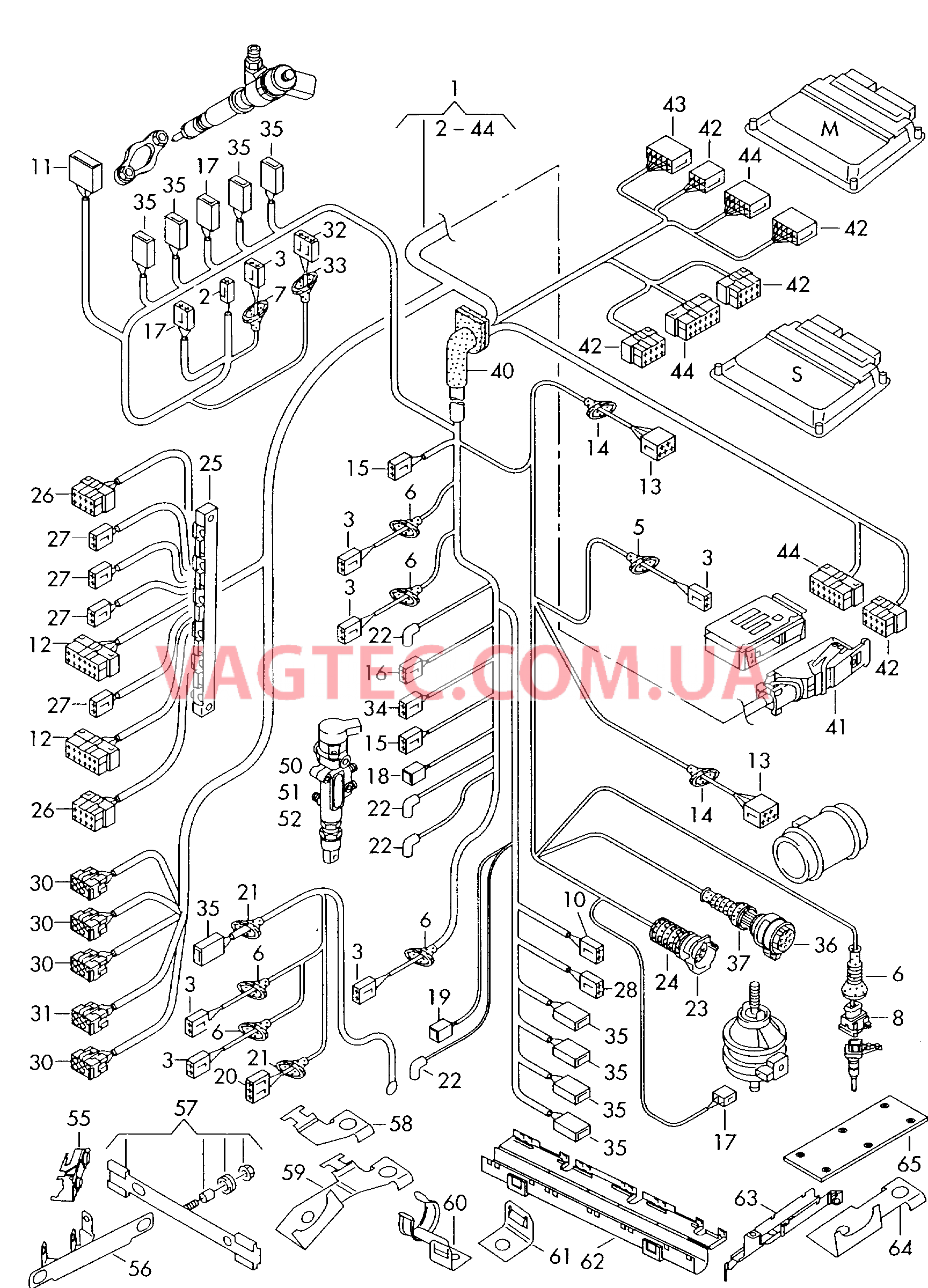 Жгут проводов для двигателя  для AUDI A8Q 2002