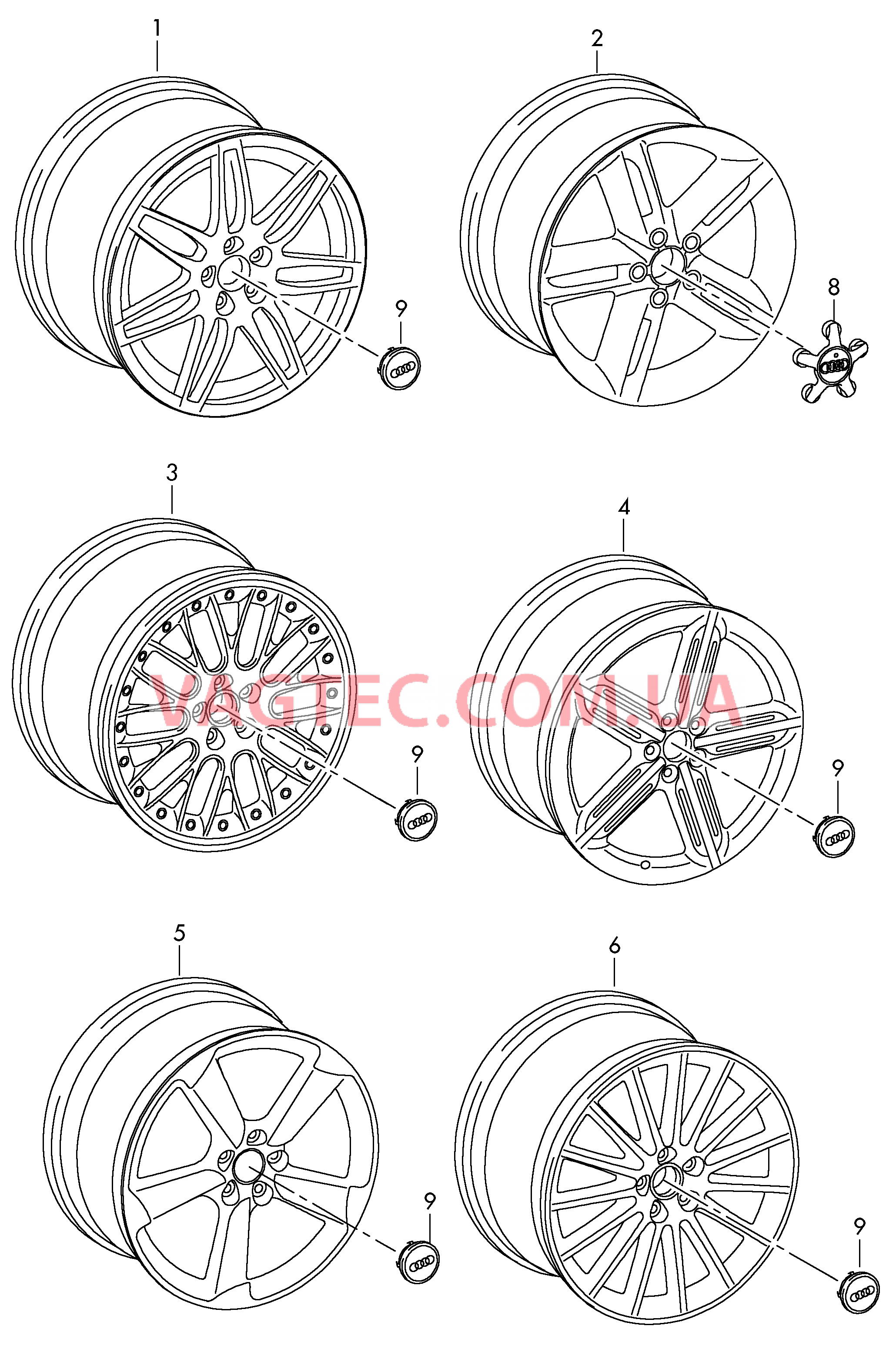Алюминиевый диск Колпак колеса  для AUDI TT 2014