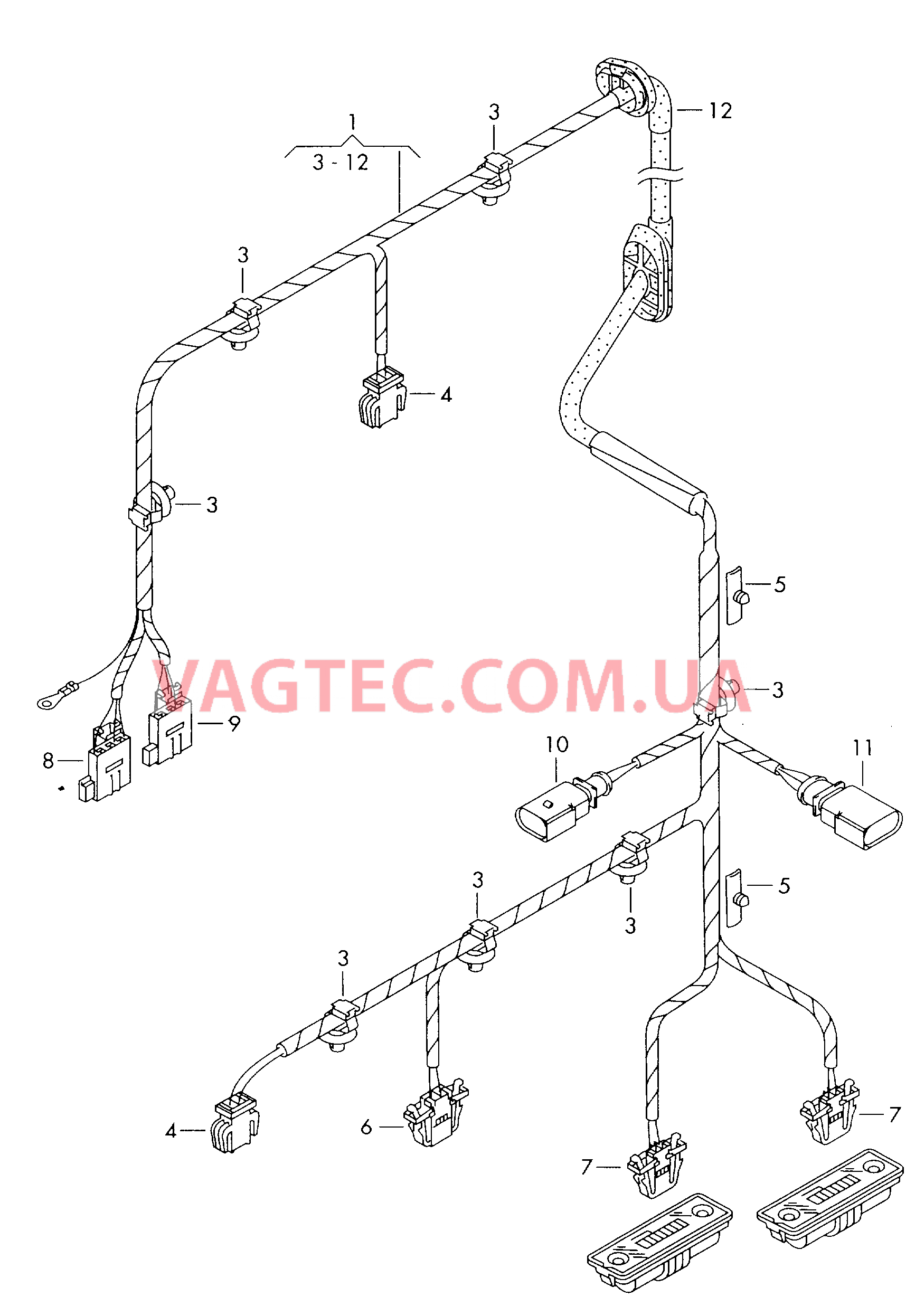 Жгут проводов двери багажного отсека  для VOLKSWAGEN Bora 2005