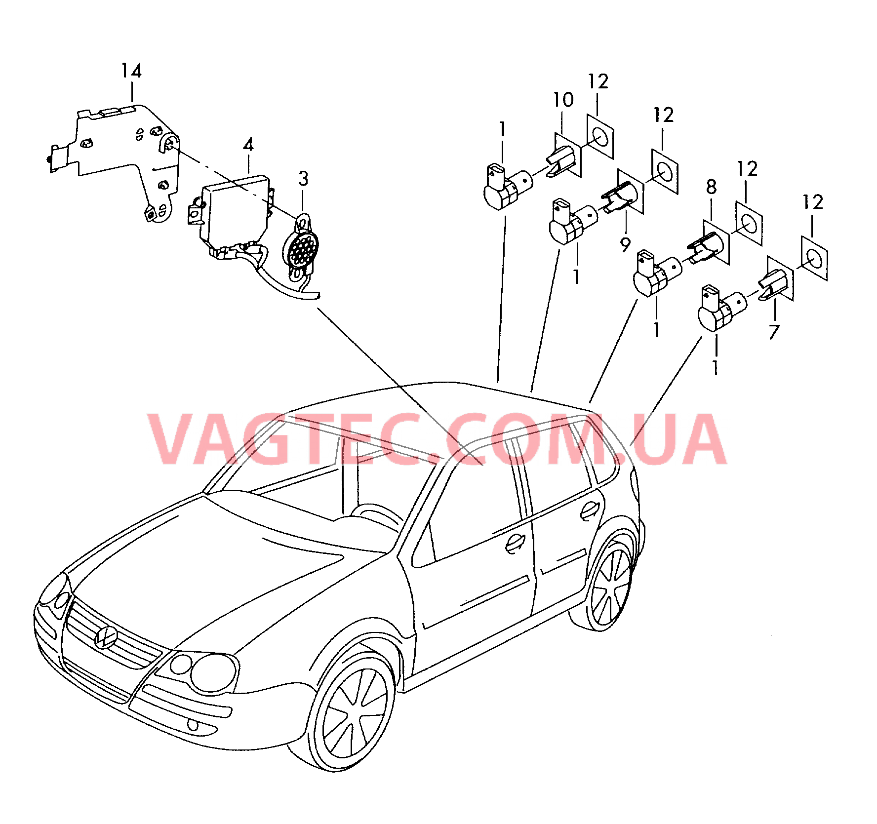 Парковочный ассистент  для VOLKSWAGEN POCC 2008