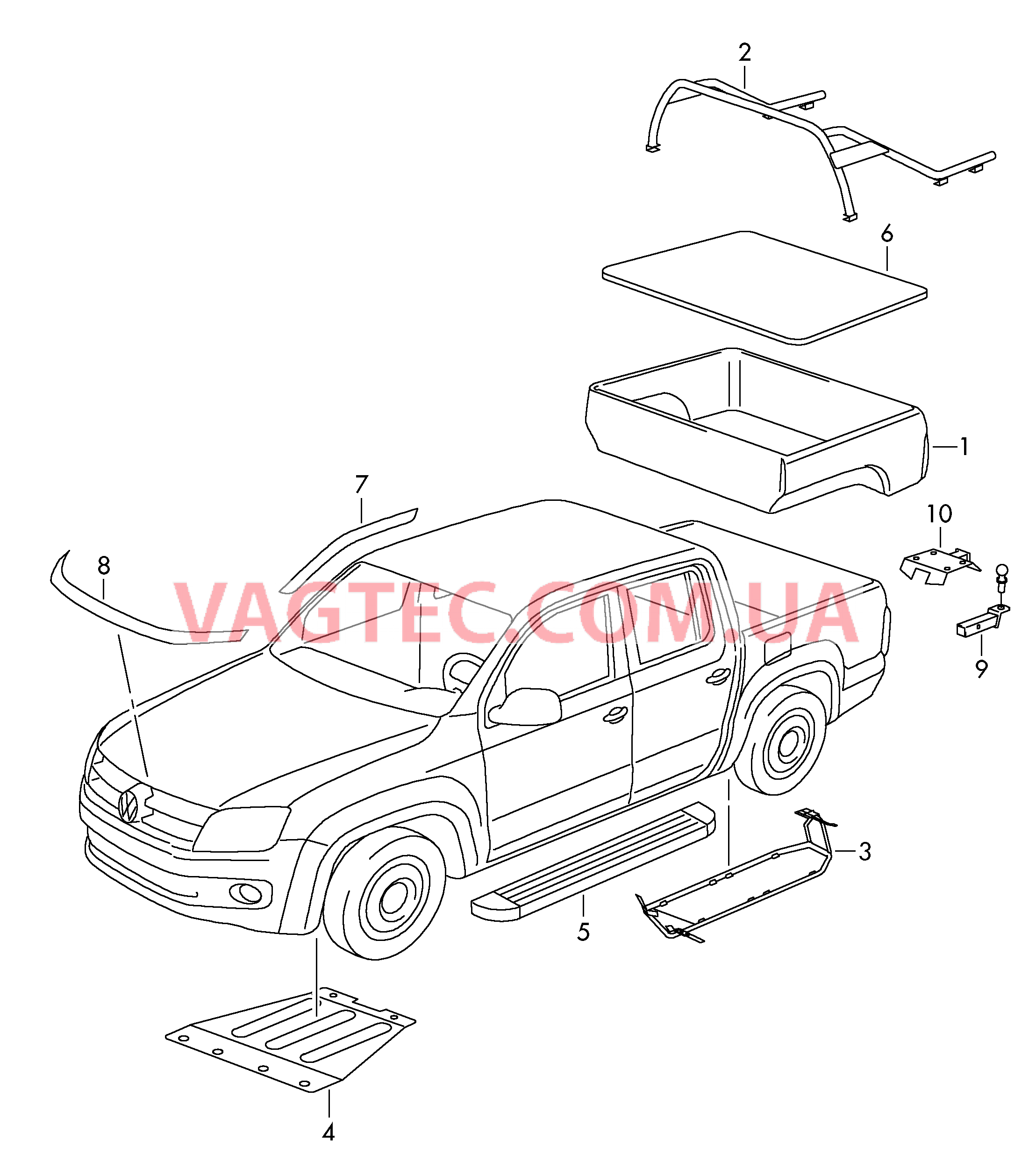 Оригинальные аксессуары Перегородка Вставка багажника   для VOLKSWAGEN Amarok 2013