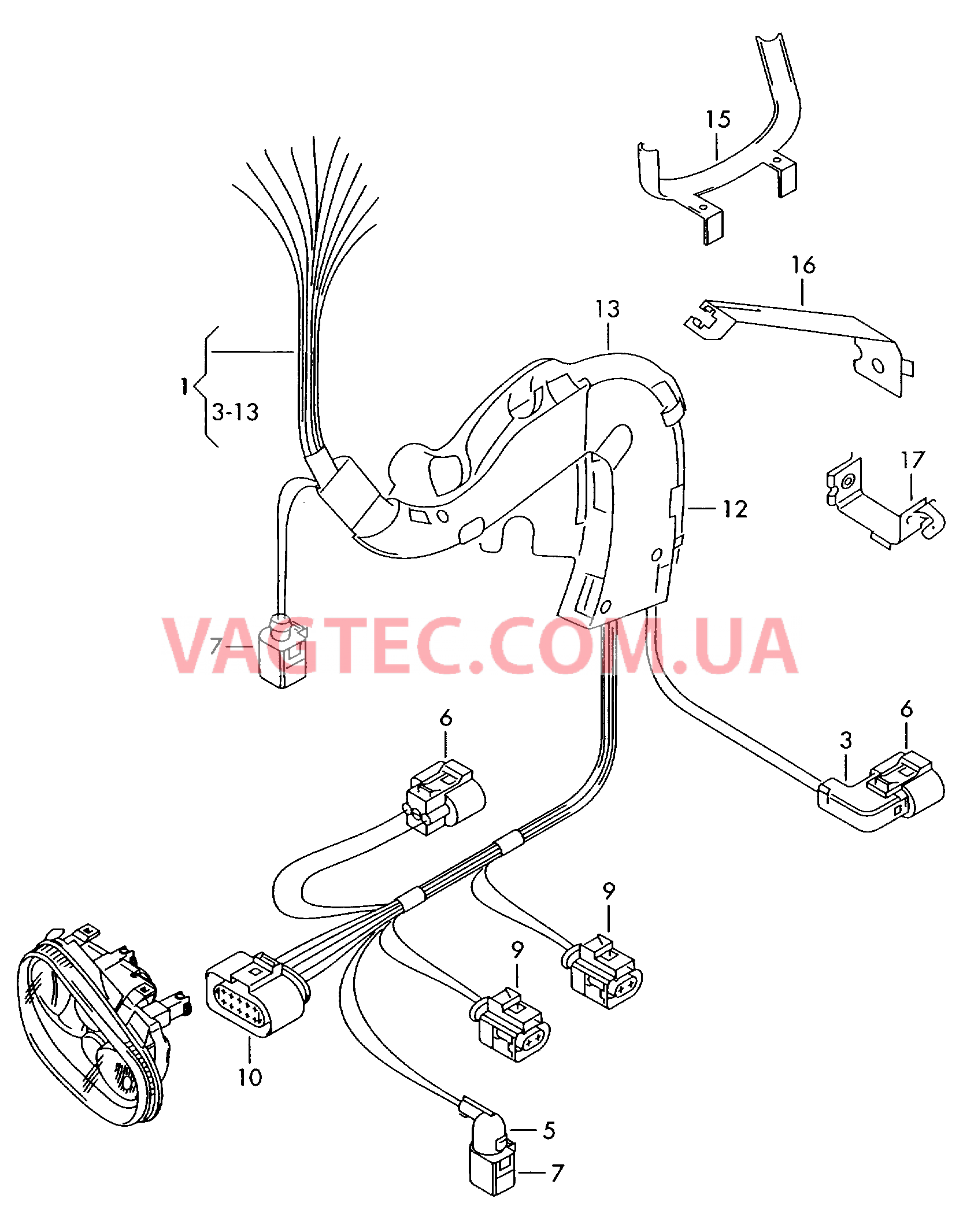 Отрезок жгута для освещения  для VOLKSWAGEN Bora 2003