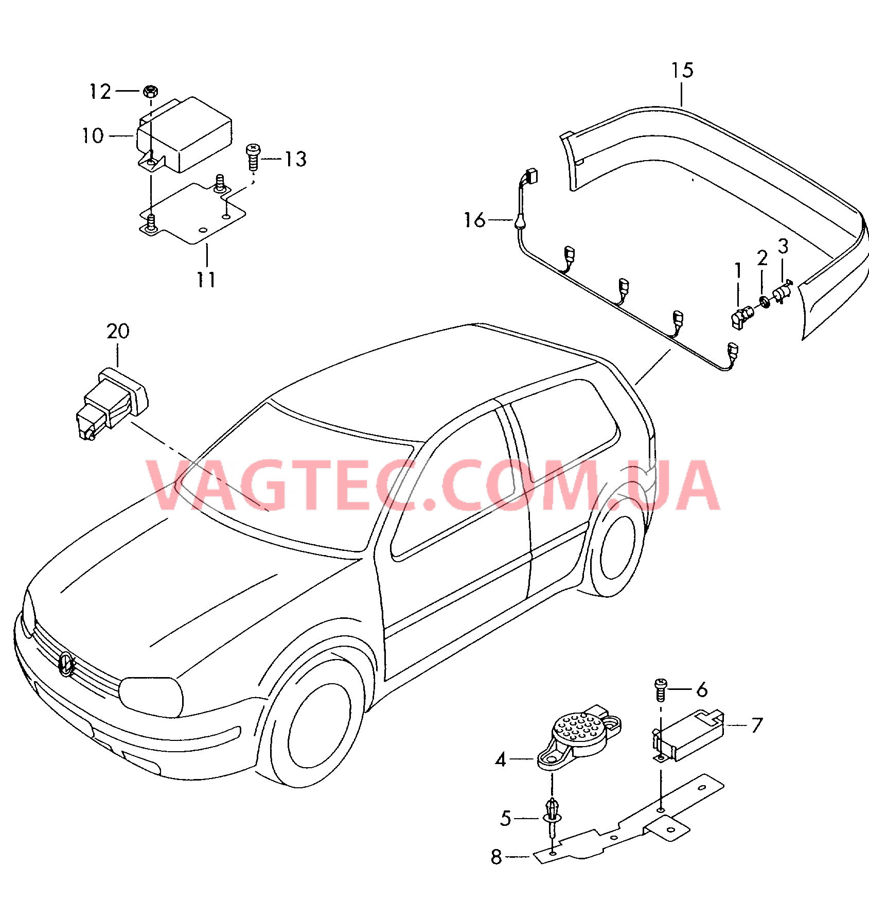 Парковочный ассистент  для VOLKSWAGEN Bora 2003