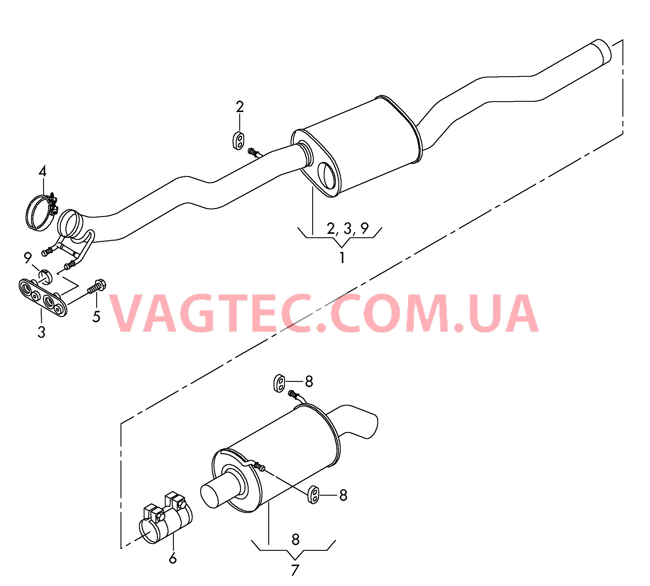 Передний глушитель Задний глушитель   D - 07.11.2011>> для VOLKSWAGEN Amarok 2011