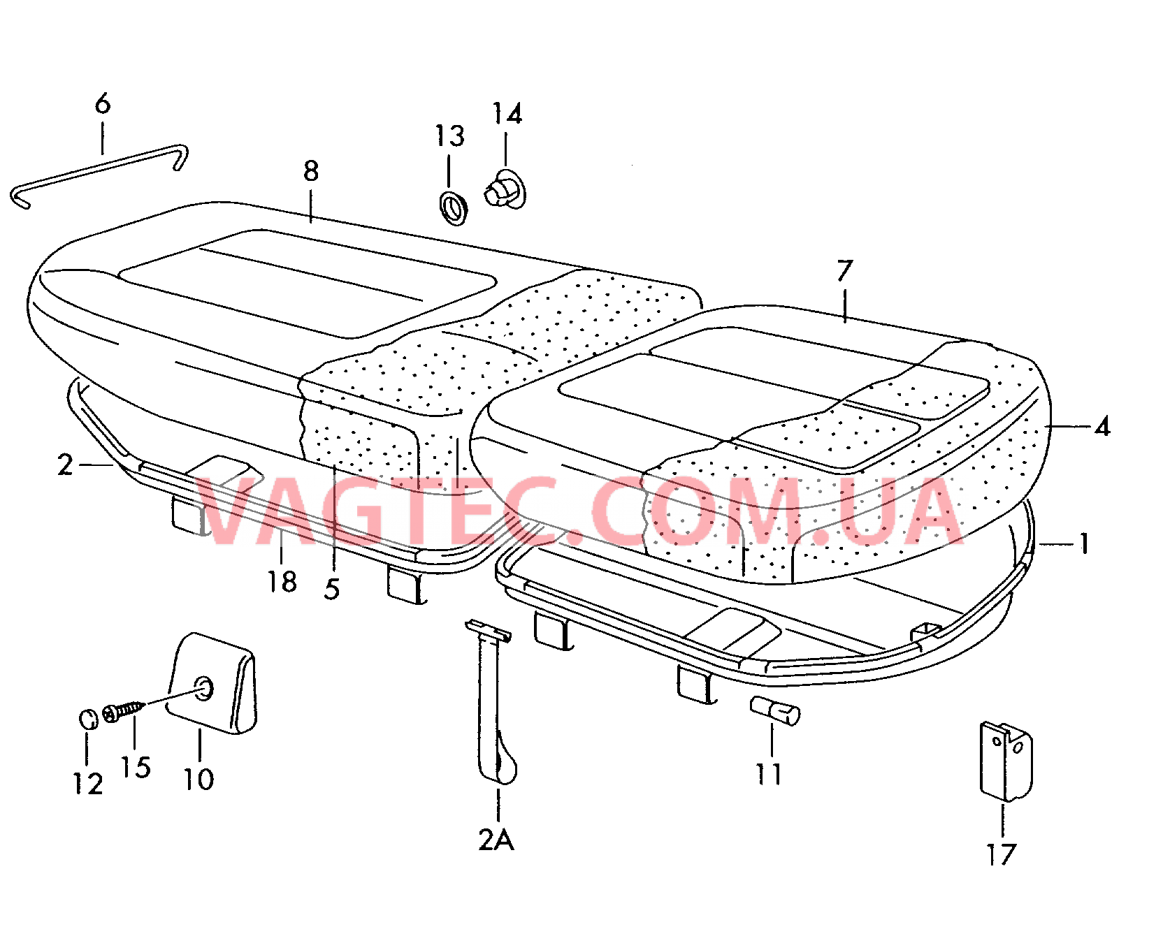 Cиденье, разделенное  для VOLKSWAGEN GOLF 2002