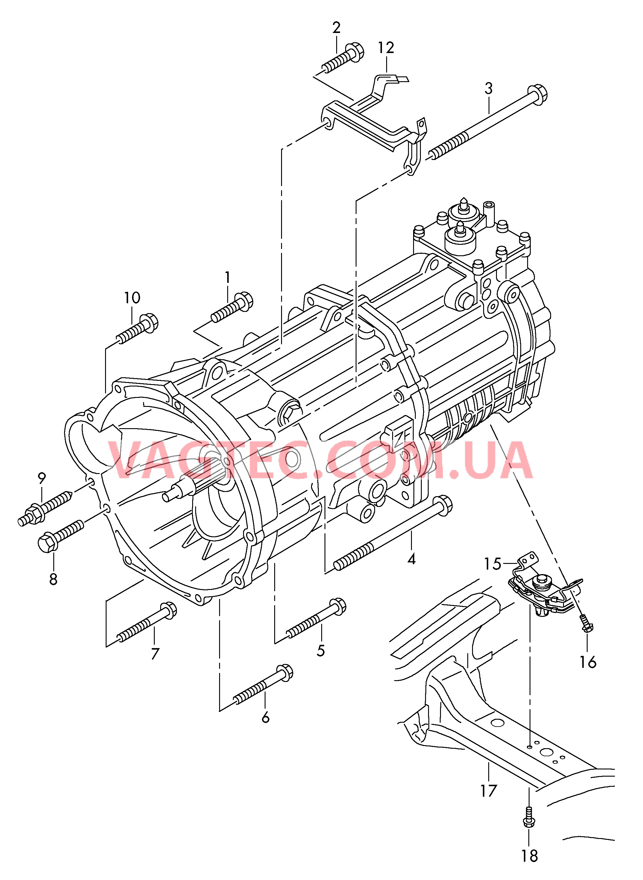 Детали крепления для двигателя и КП  6-ступ. механическая КП для полного привода  для VOLKSWAGEN Amarok 2015
