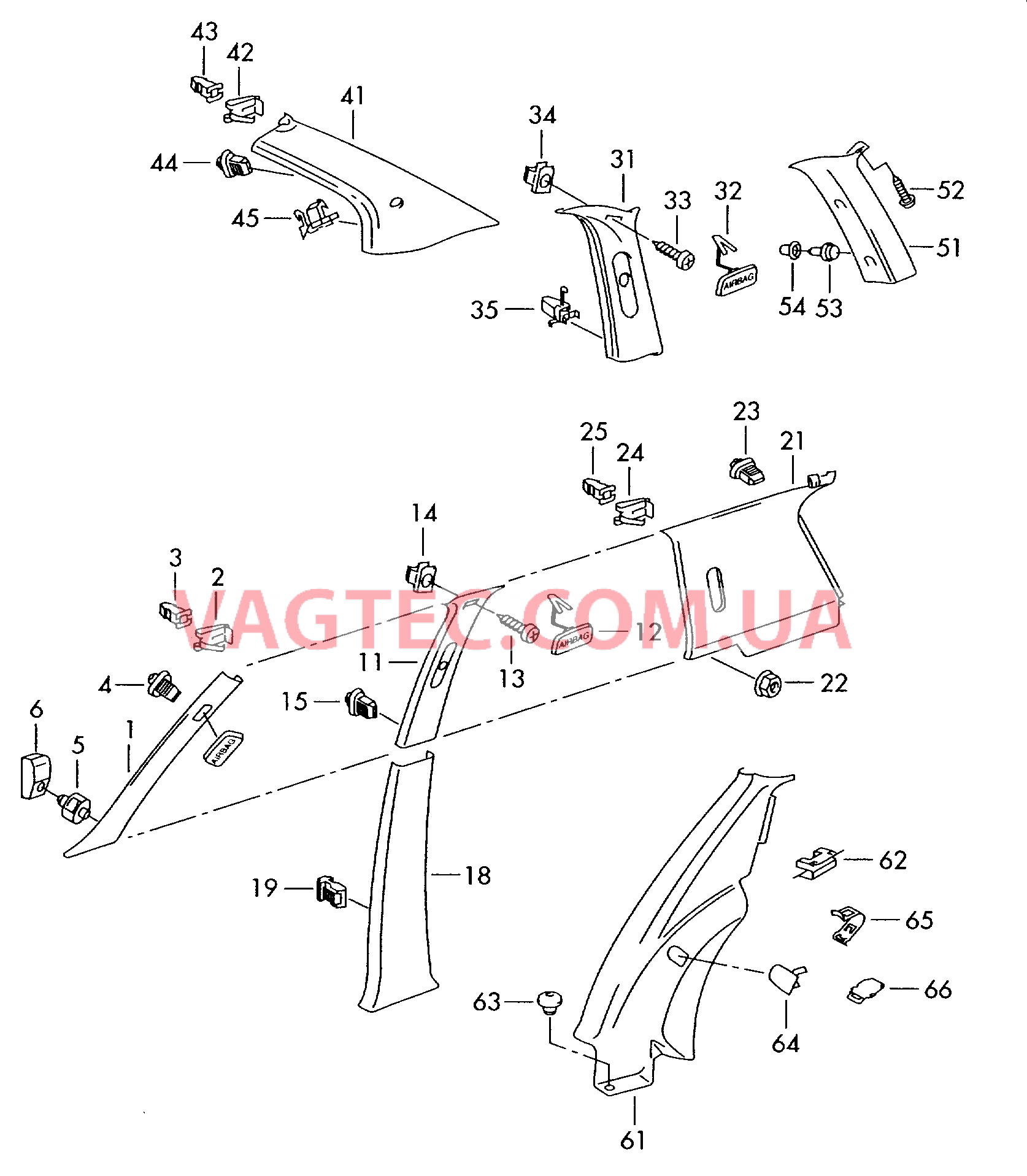 Облицовка стойки  для VOLKSWAGEN GOLF 2003