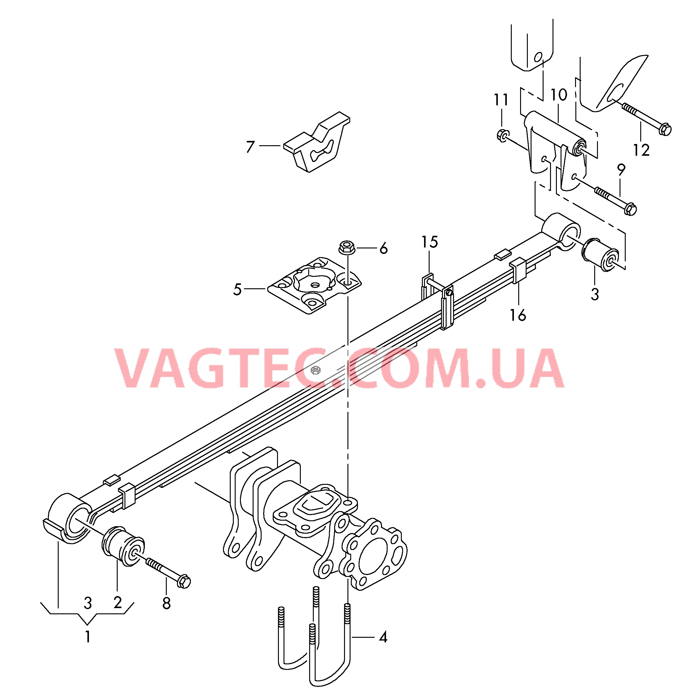 Рессора, листовая  для VOLKSWAGEN Amarok 2010