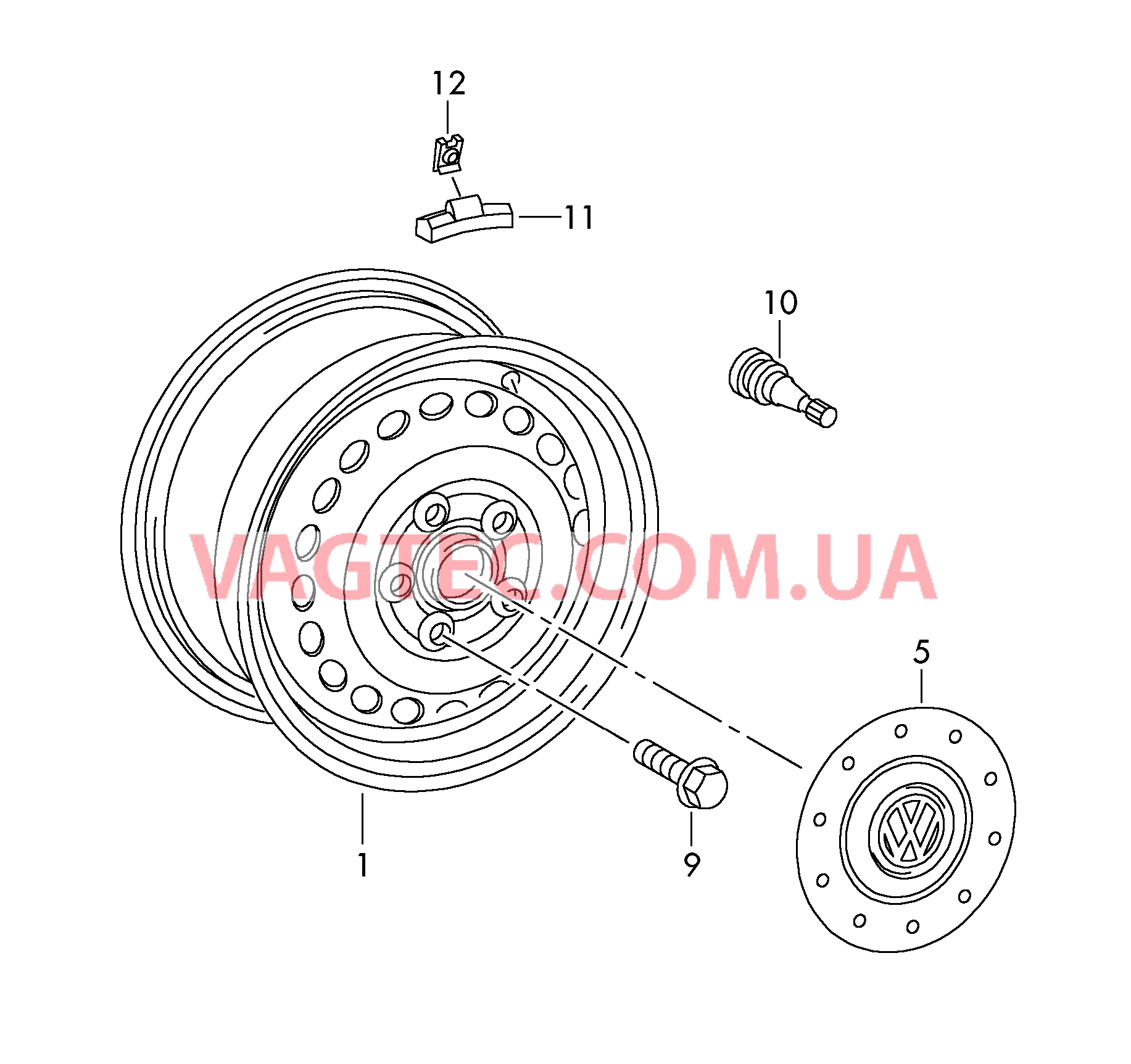 Стальной диск для зимних шин  см. справочник Колёса и шины  для VOLKSWAGEN Amarok 2014