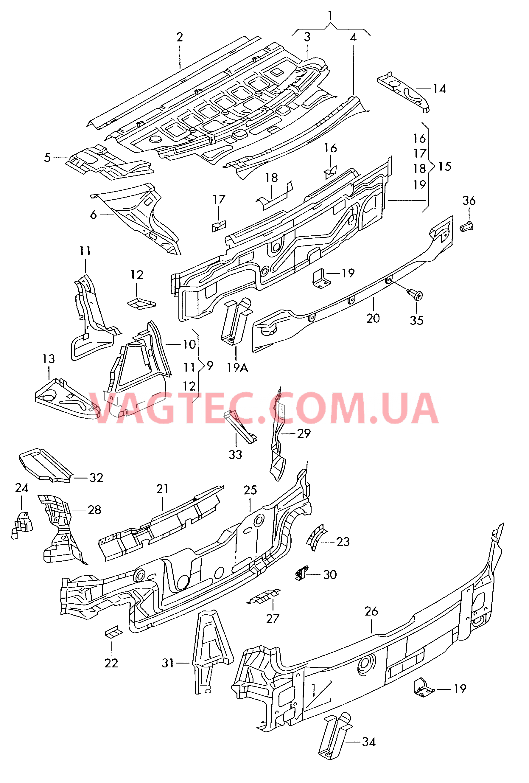 Задняя панель  для VOLKSWAGEN Bora 2005