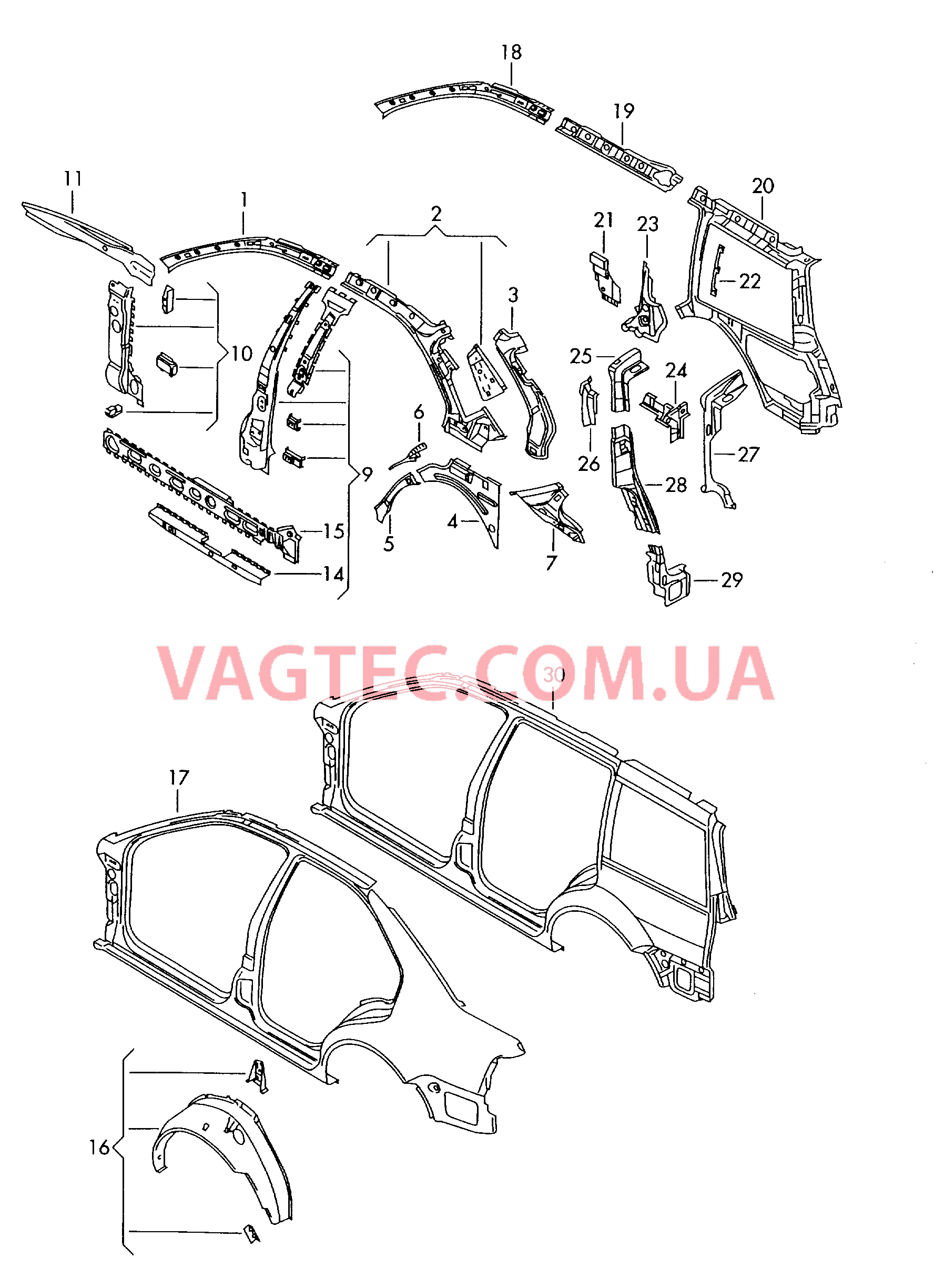 Деталь боковая  для VOLKSWAGEN Bora 2002