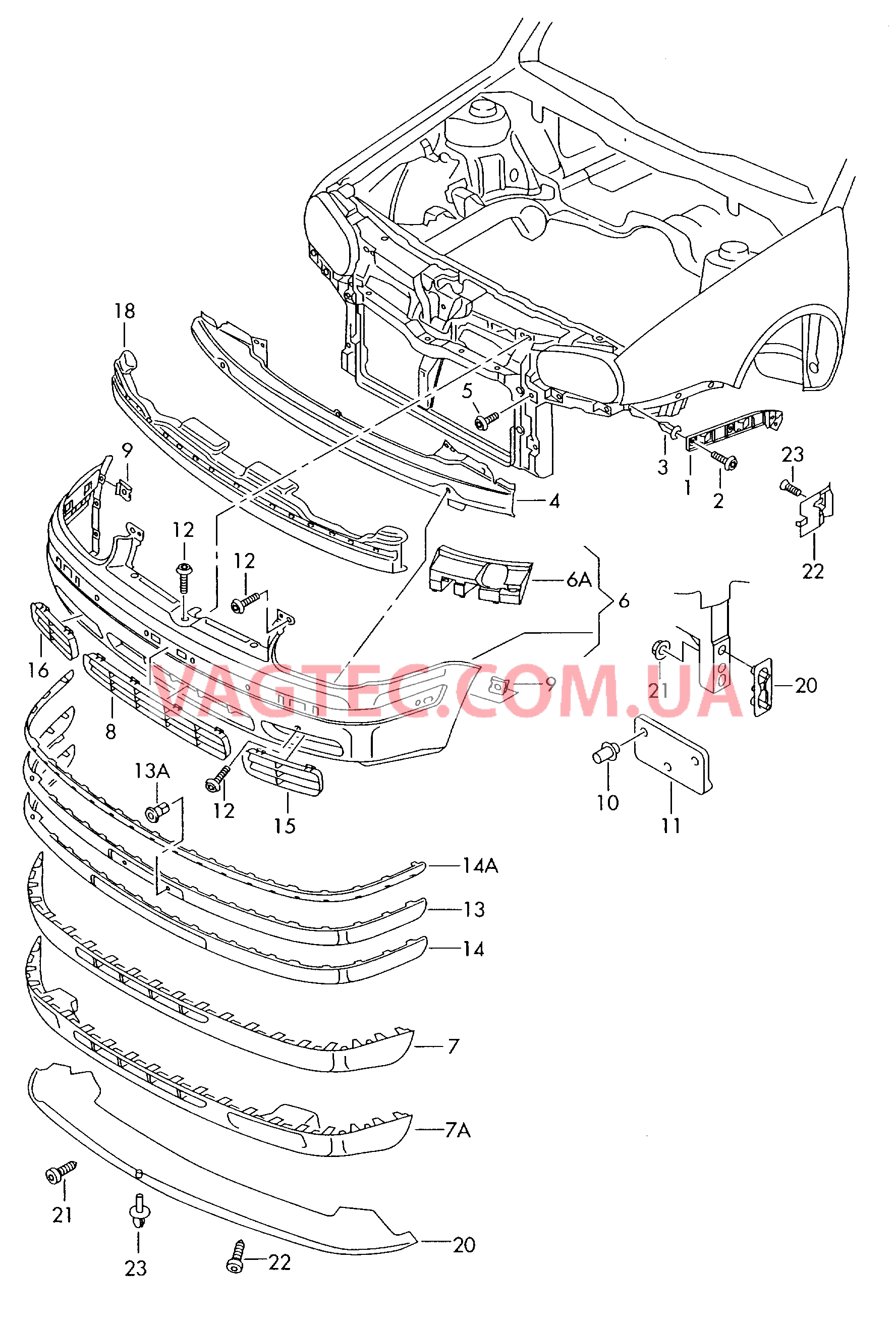 Бампер  для VOLKSWAGEN Bora 2004