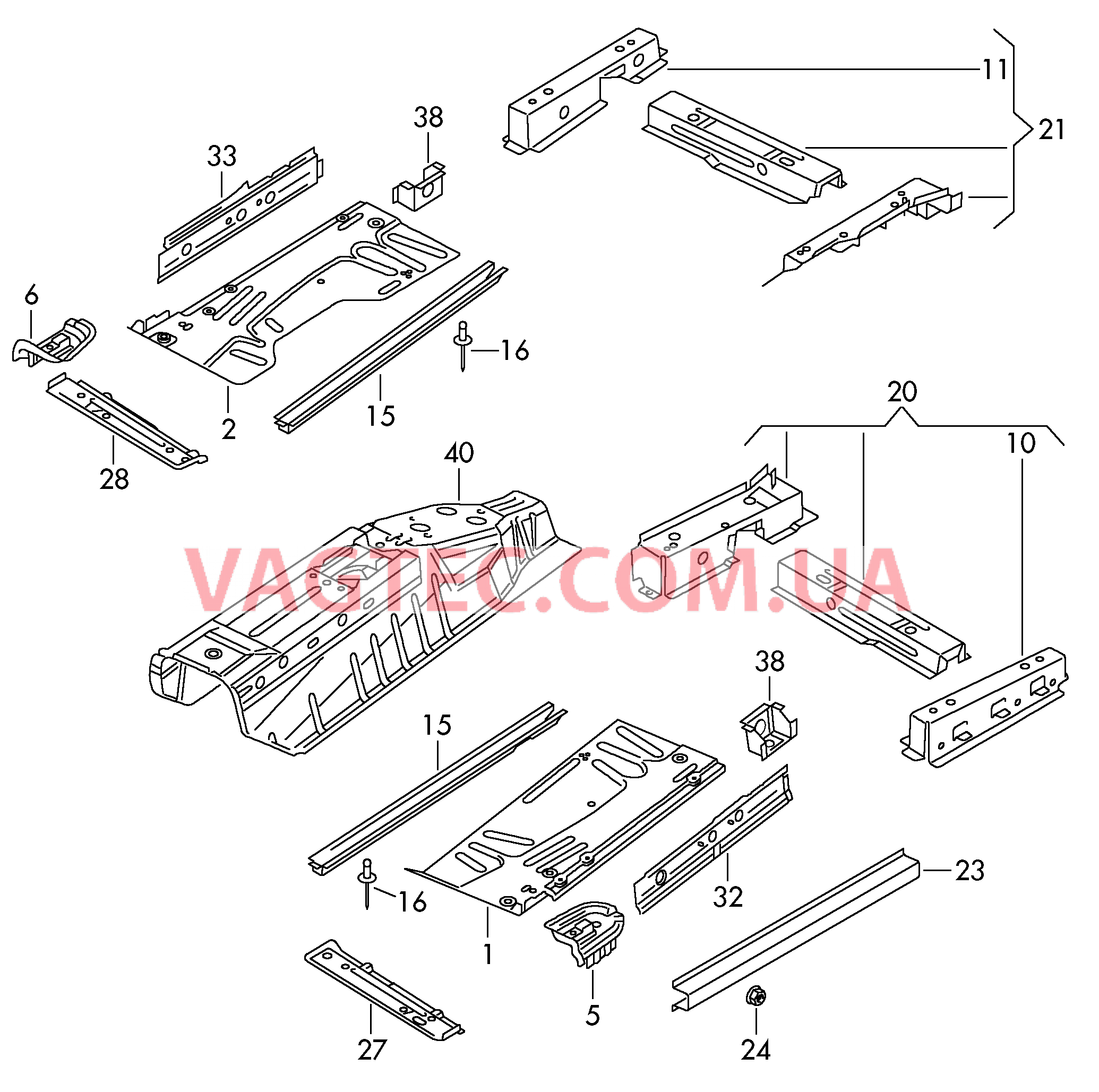 Панель пола  для VOLKSWAGEN Amarok 2013