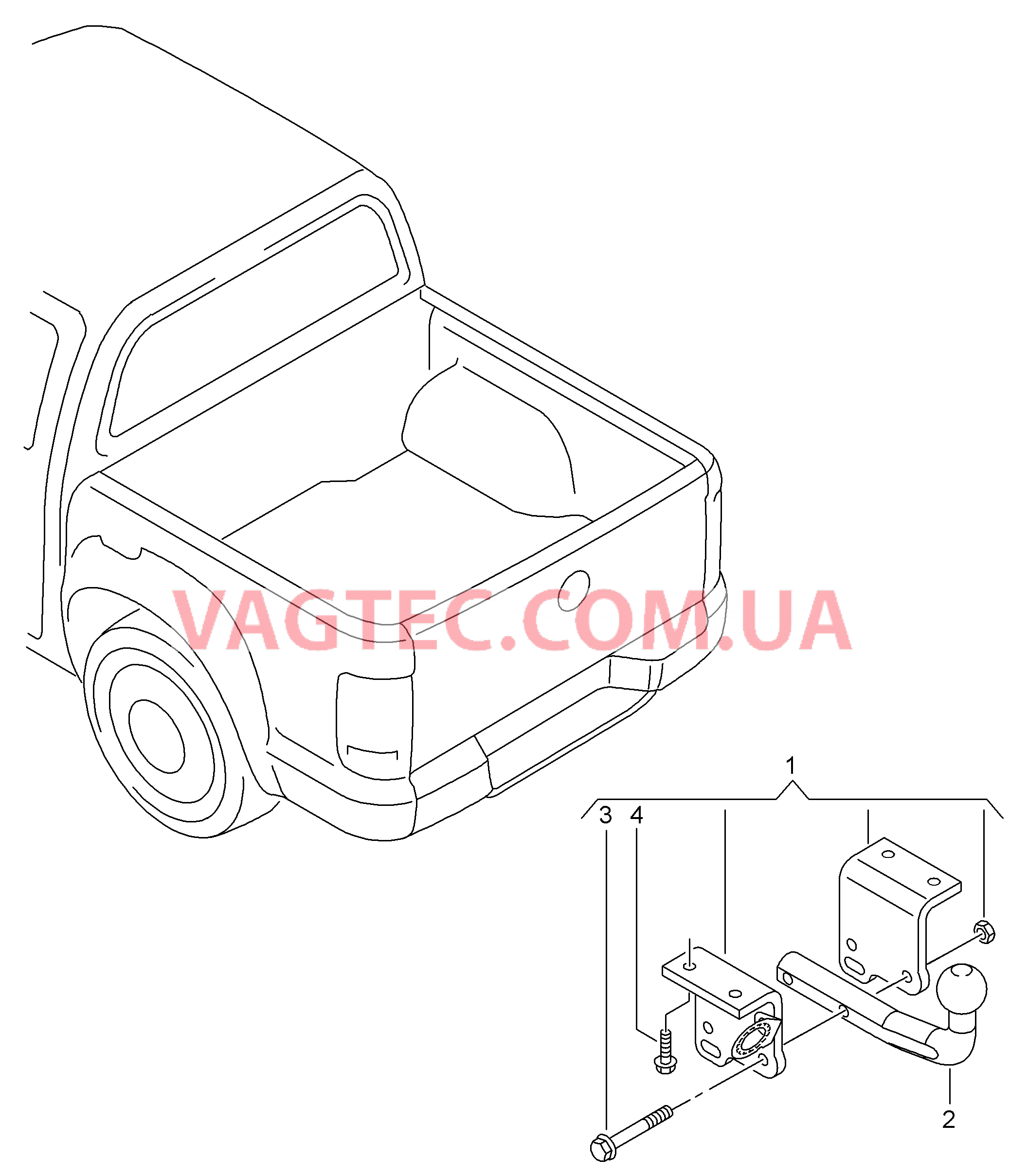 ТСУ (шаровой наконечник)  для VOLKSWAGEN Amarok 2015