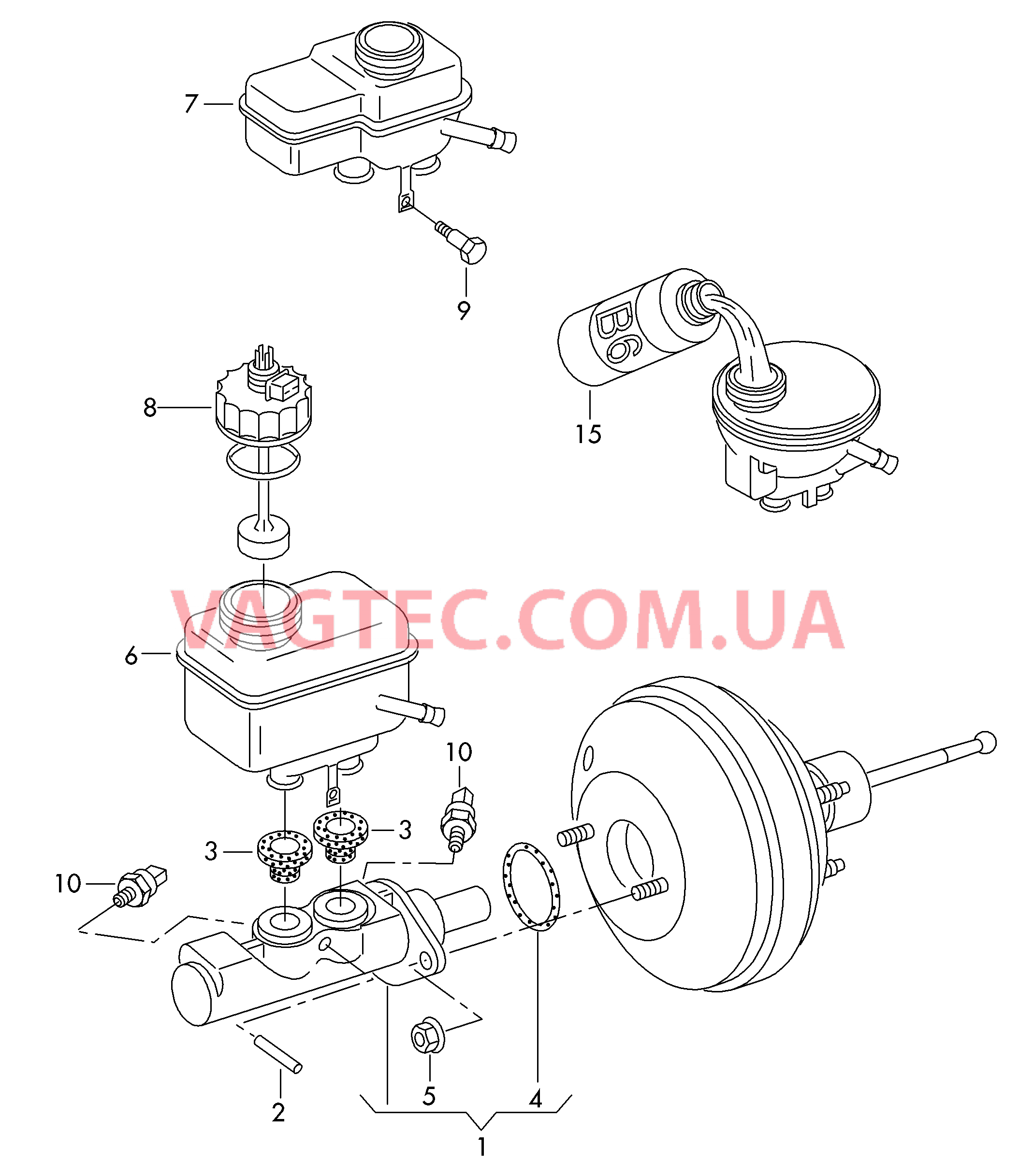 Главный тормозной цилиндр Бачок, компенсационный  для VOLKSWAGEN GOLF 2005-1