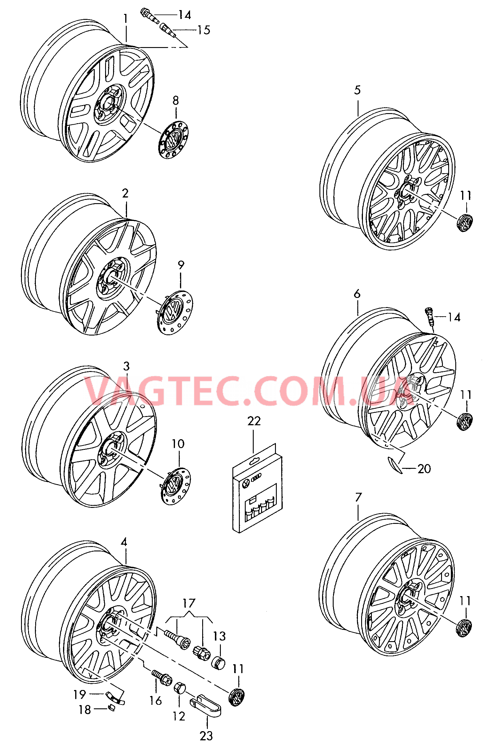 Алюминиевый диск Колпак колеса  для VOLKSWAGEN GOLF 2004