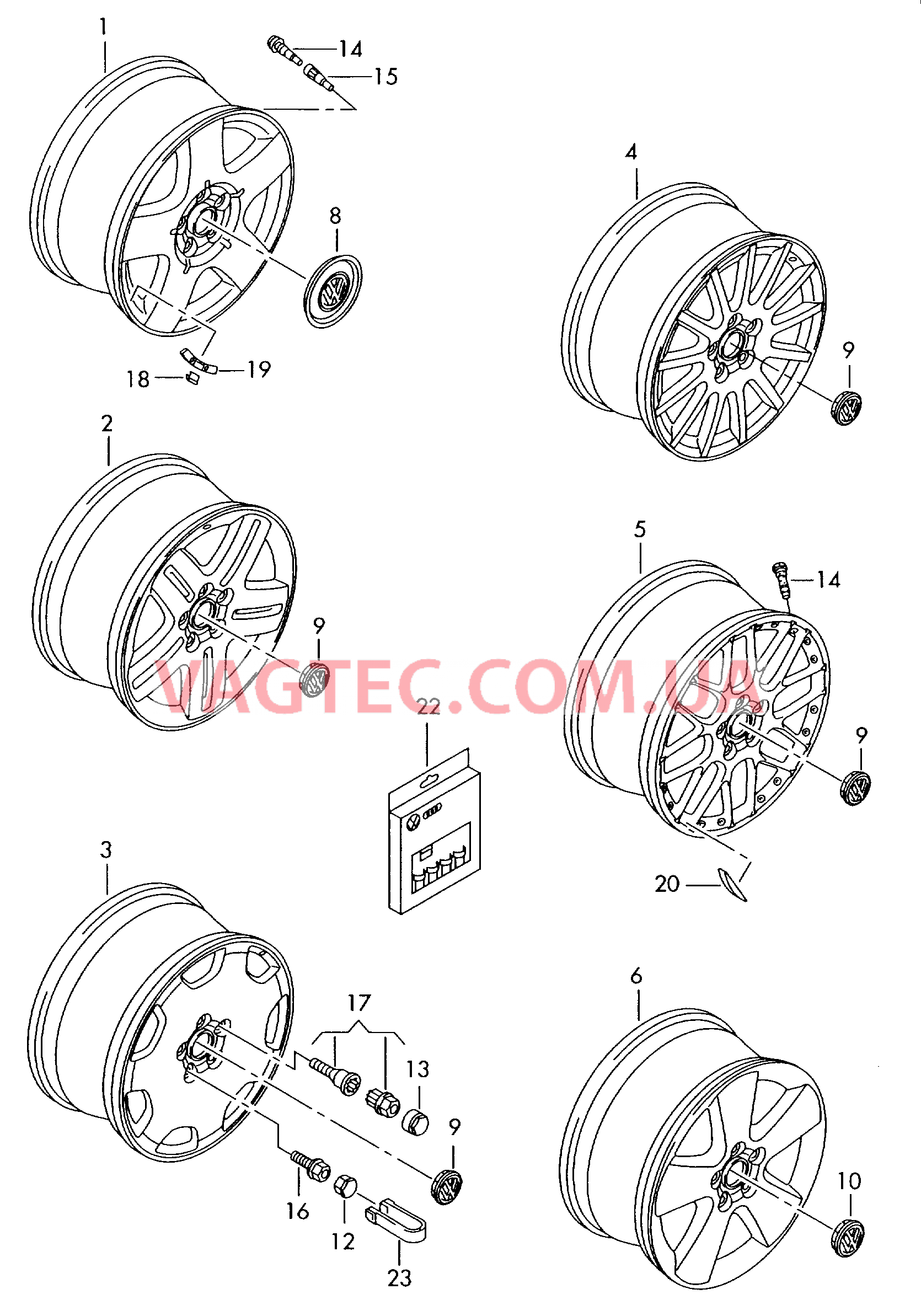 Алюминиевый диск Колпак колеса  для VOLKSWAGEN GOLF 2005-1