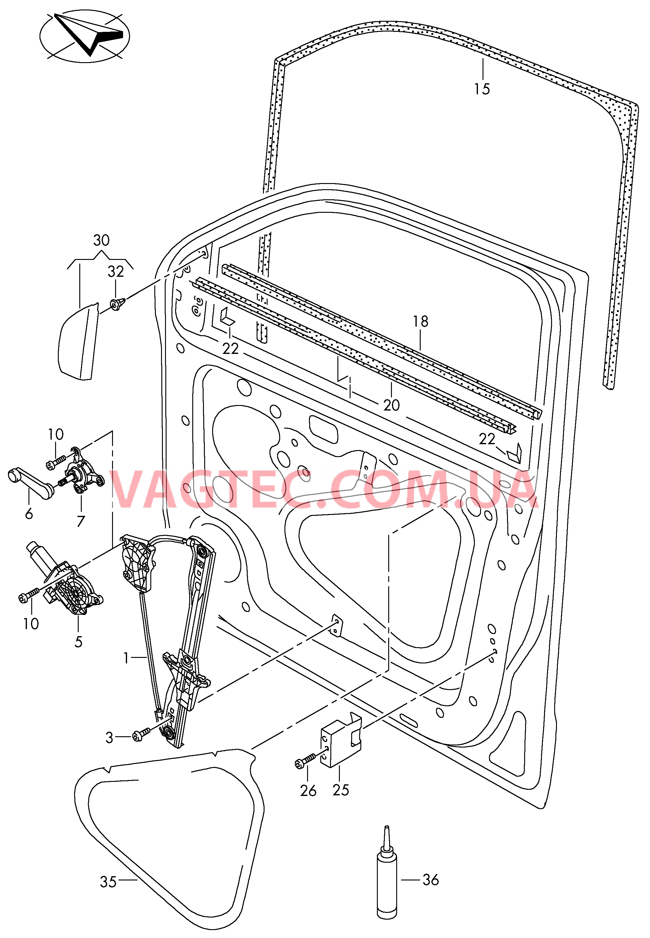 Cтеклоподъемник Уплотнитель двери направляющая стекла Кожух  для VOLKSWAGEN Amarok 2018