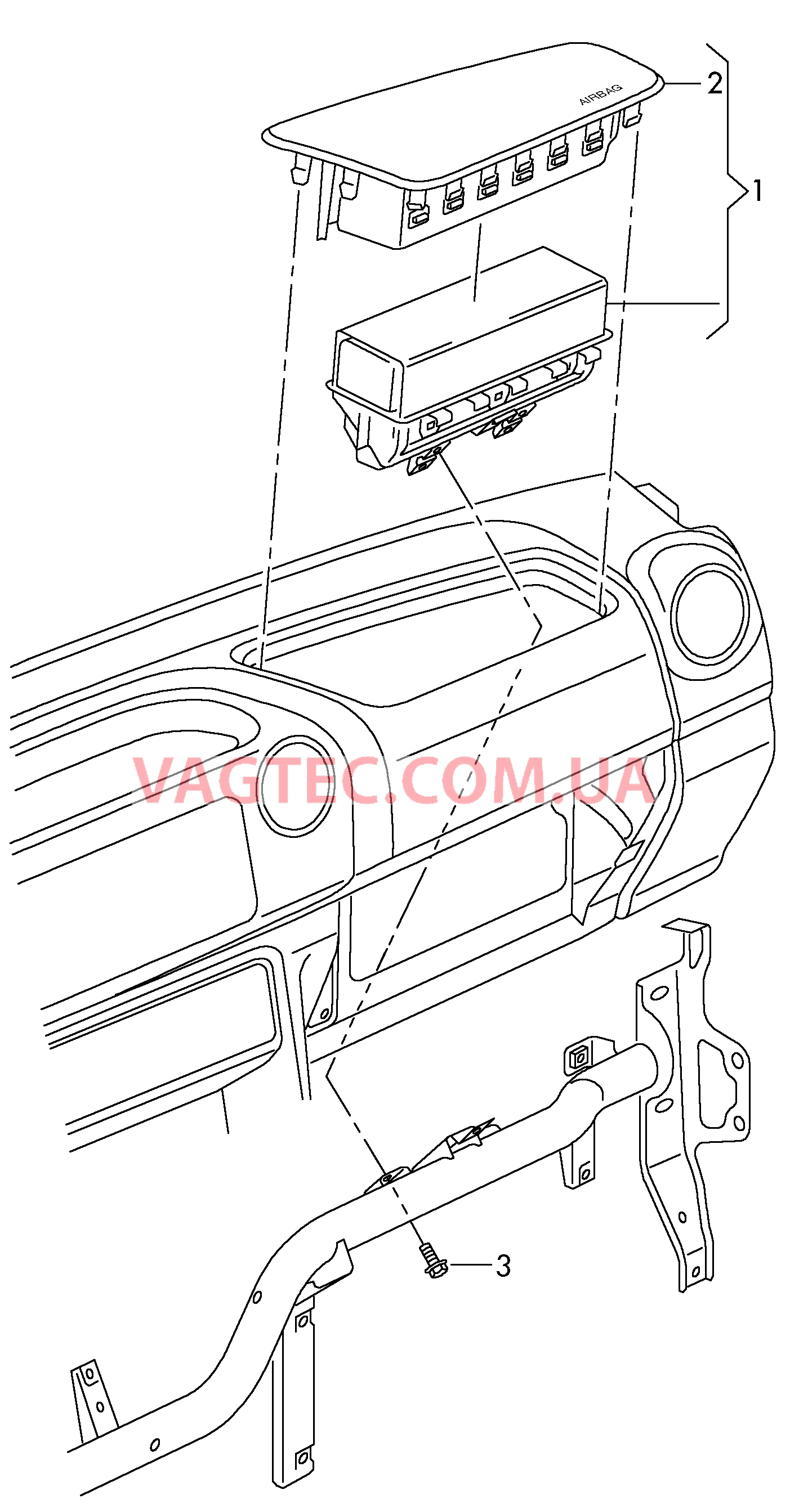 Модуль подушки безопасности (сторона переднего пассажира)  для VOLKSWAGEN Amarok 2015