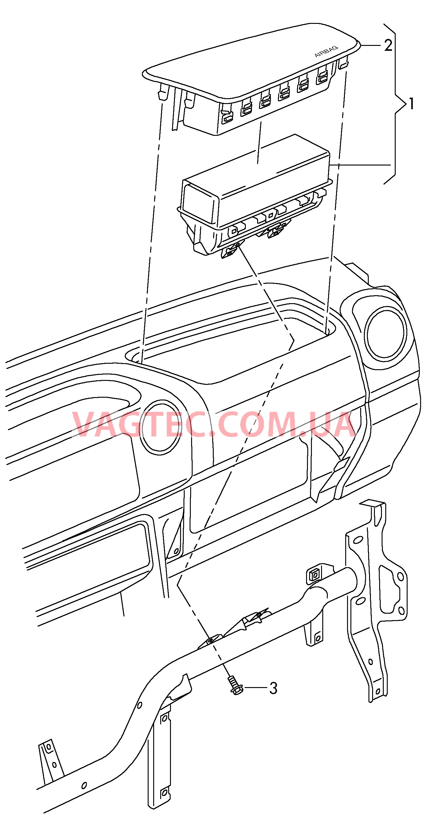 Модуль подушки безопасности (сторона переднего пассажира)  для VOLKSWAGEN Amarok 2011