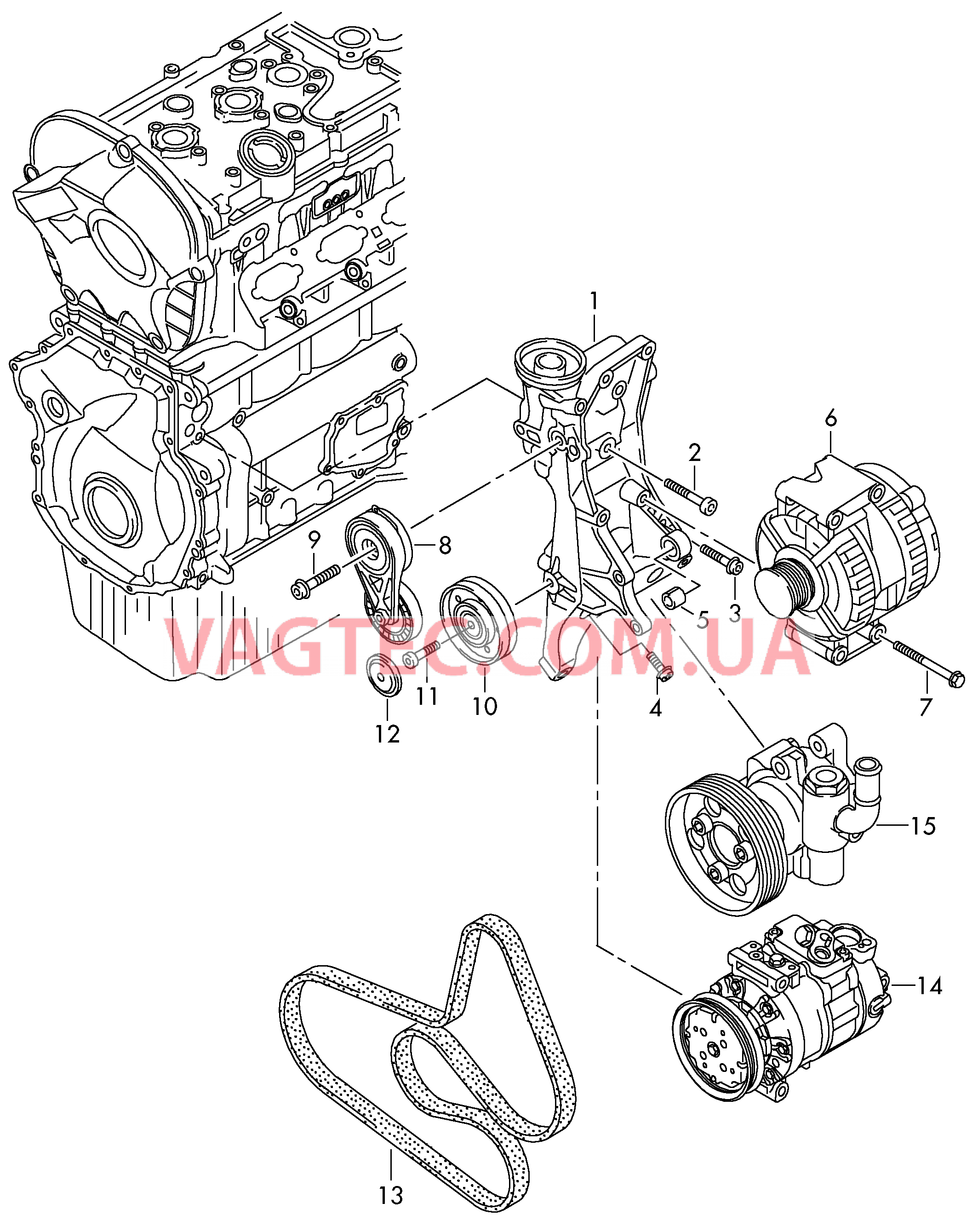 Детали подключения и крепления для генератора  для VOLKSWAGEN Transporter 2015