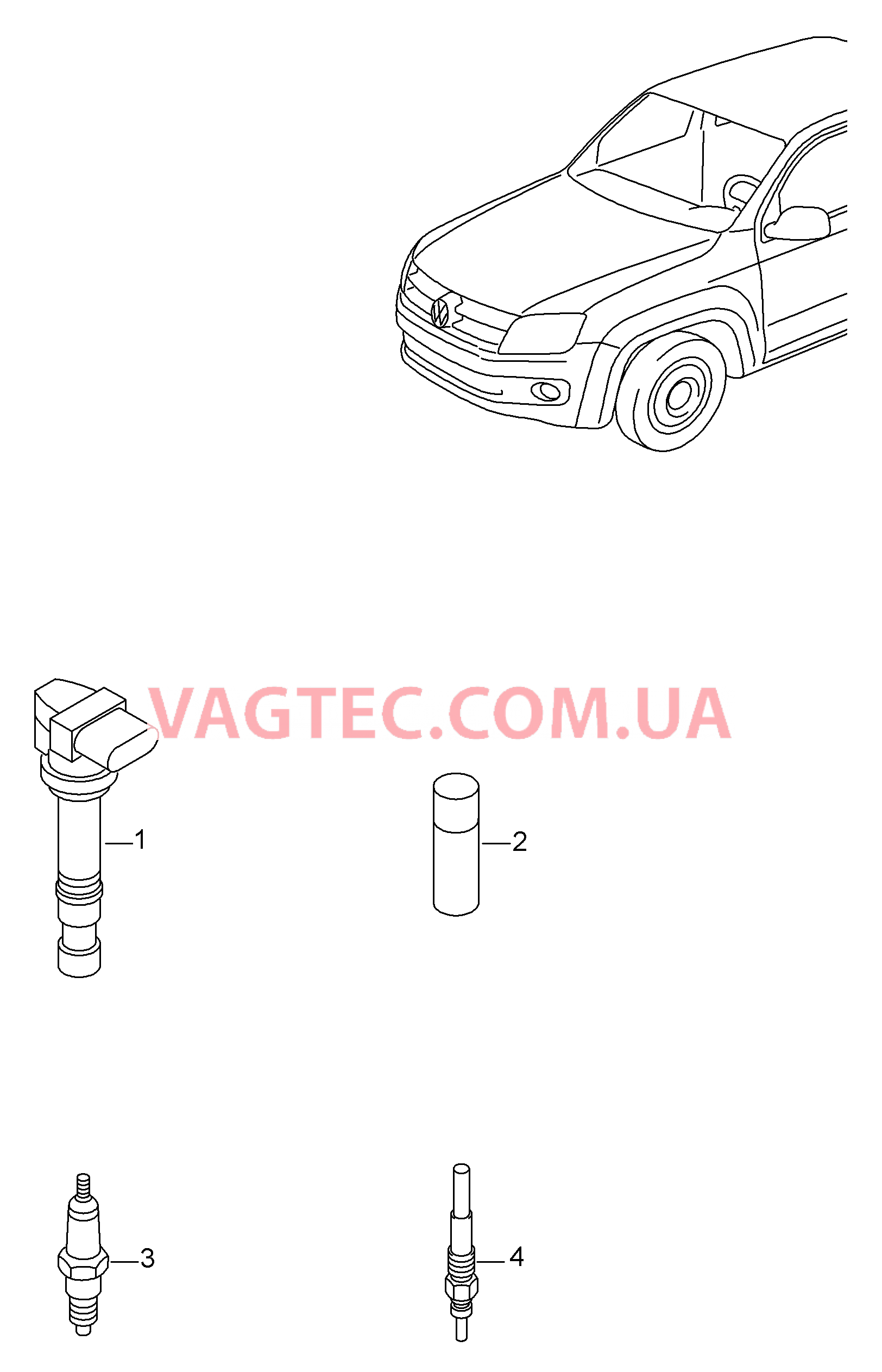 Катушка зажигания Cвеча зажигания Cвеча накаливания  для VOLKSWAGEN Amarok 2011