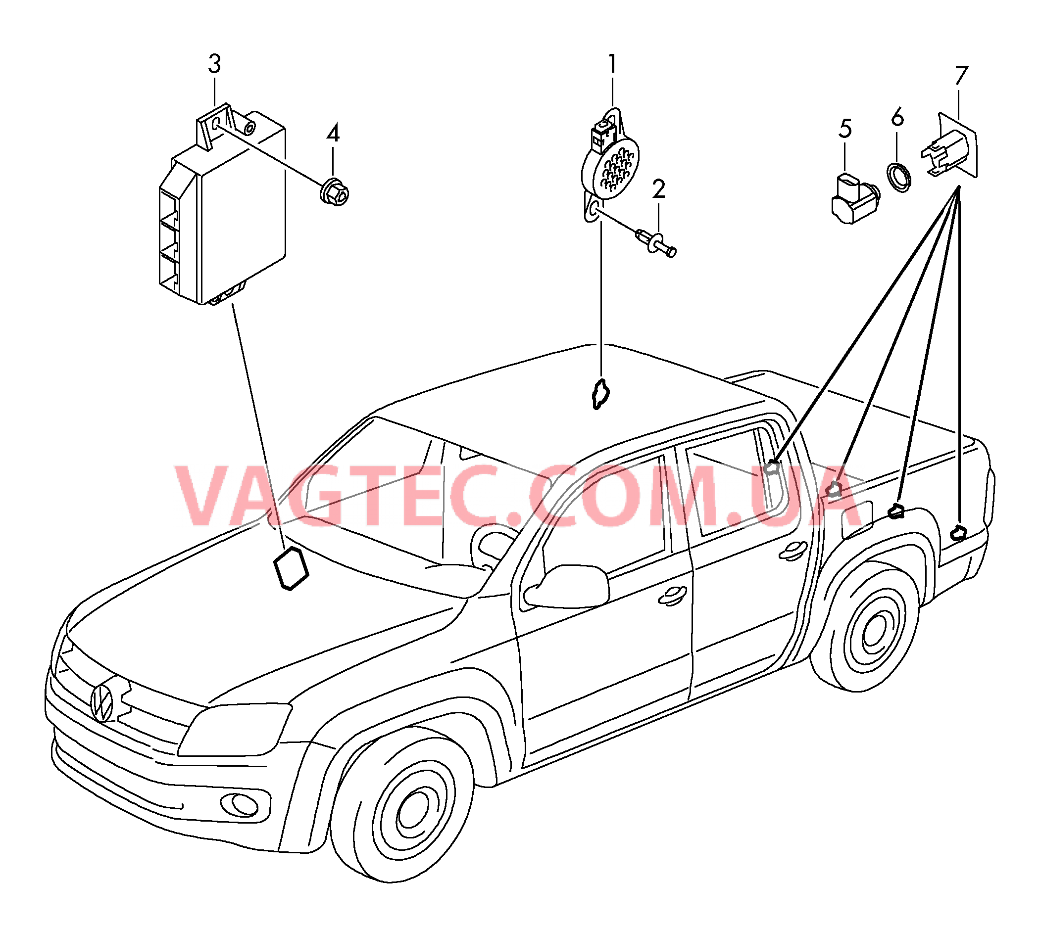 Парковочный ассистент  для VOLKSWAGEN Amarok 2011