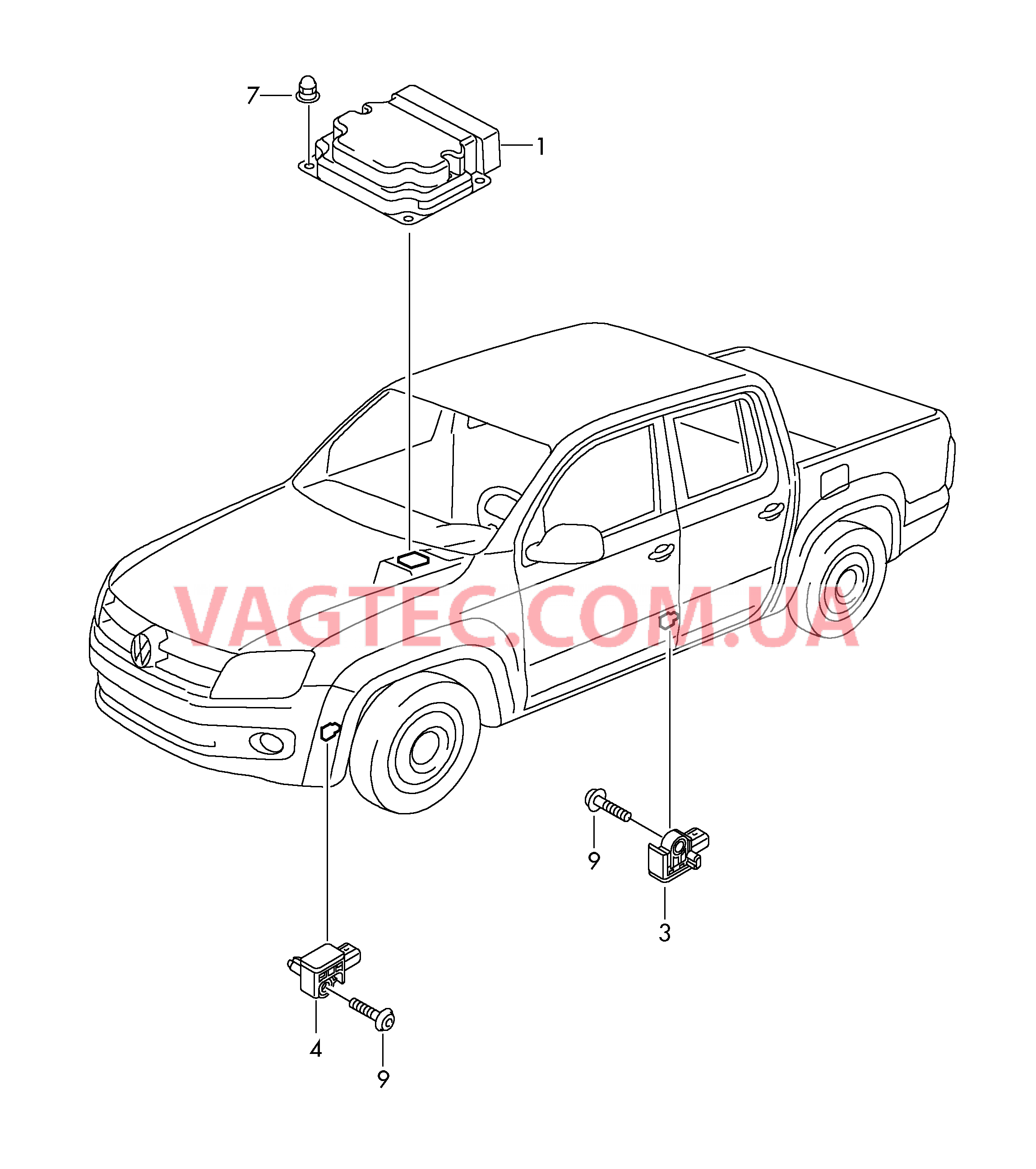 Электродетали для подуш.безоп.  для VOLKSWAGEN Amarok 2010