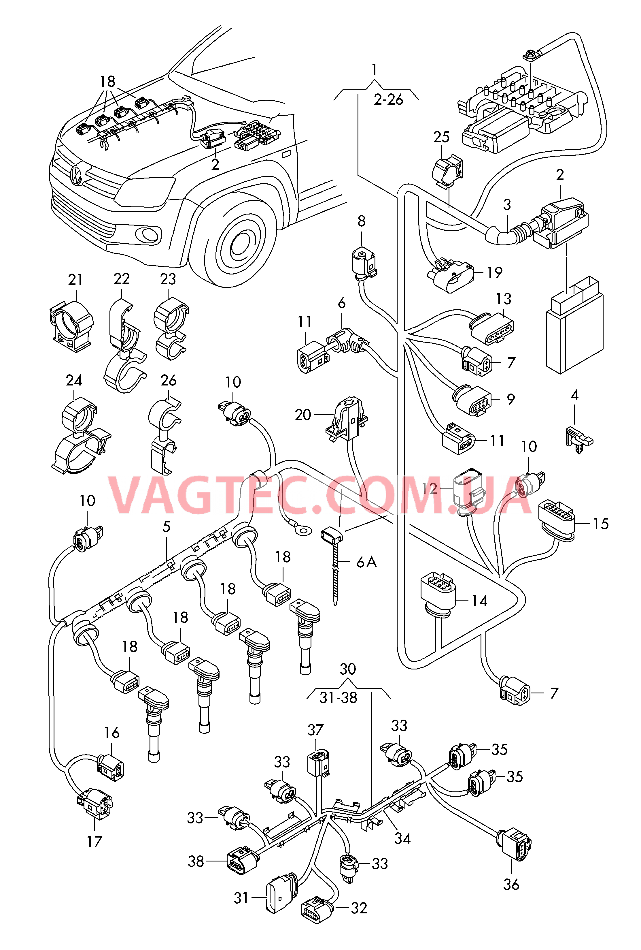 Жгут проводов для двигателя  для VOLKSWAGEN Amarok 2018
