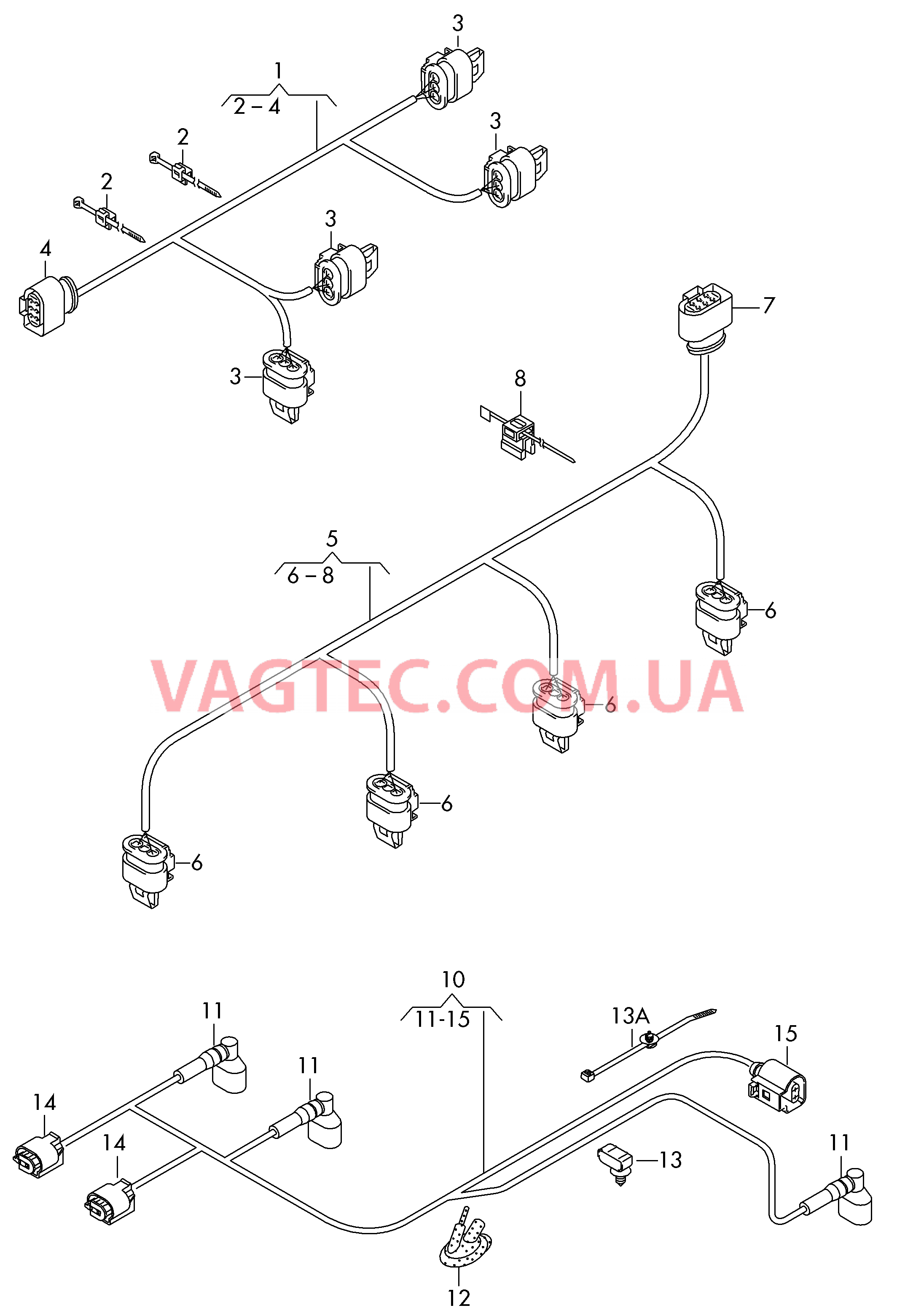 Жгут проводов для ультразвуковых датчиков  Бампер Провода подогрева жиклёров  для VOLKSWAGEN Amarok 2016