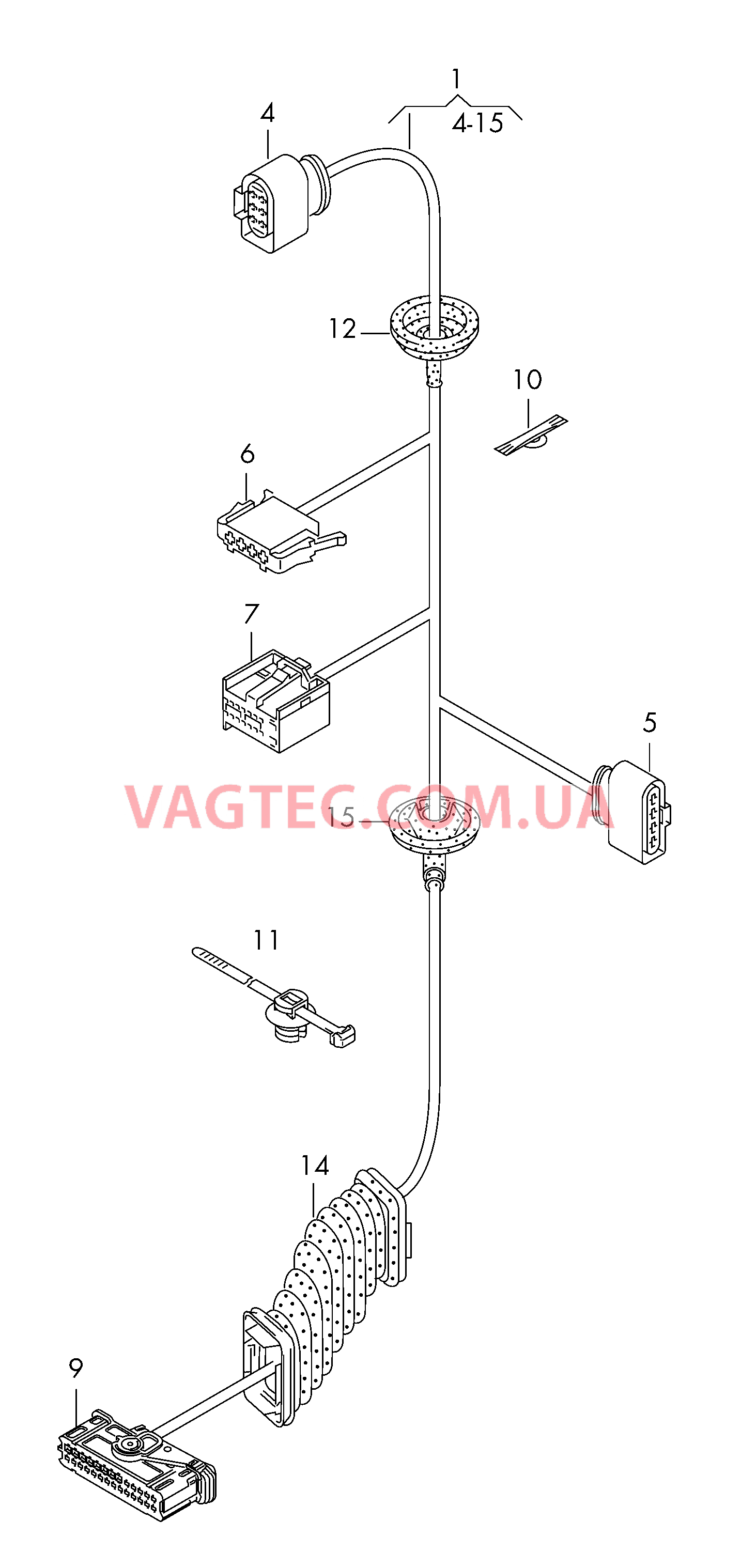 Жгут проводов двери  для VOLKSWAGEN Amarok 2017