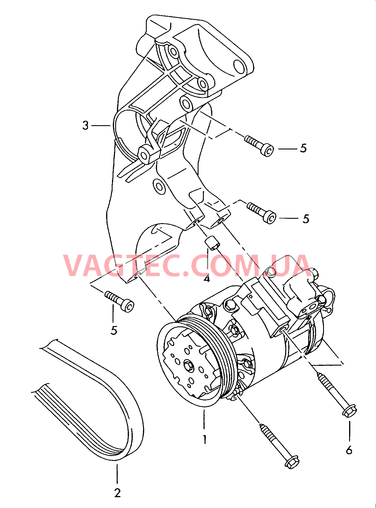 Компрессор климатической уст. Детали соединительные и крепежные для компрессора  для VOLKSWAGEN Bora 2005