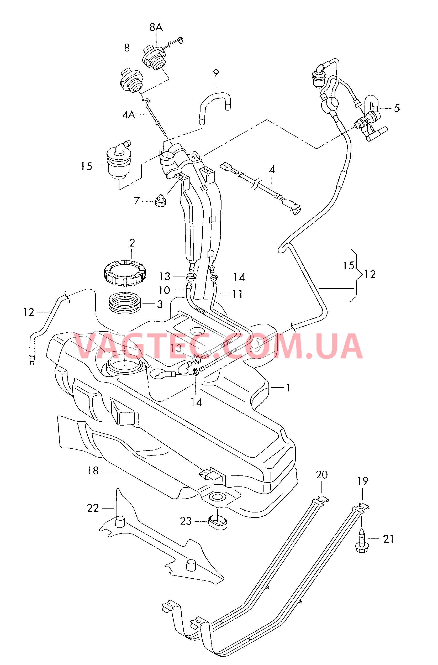 Бак, топливный  для VOLKSWAGEN Bora 2001